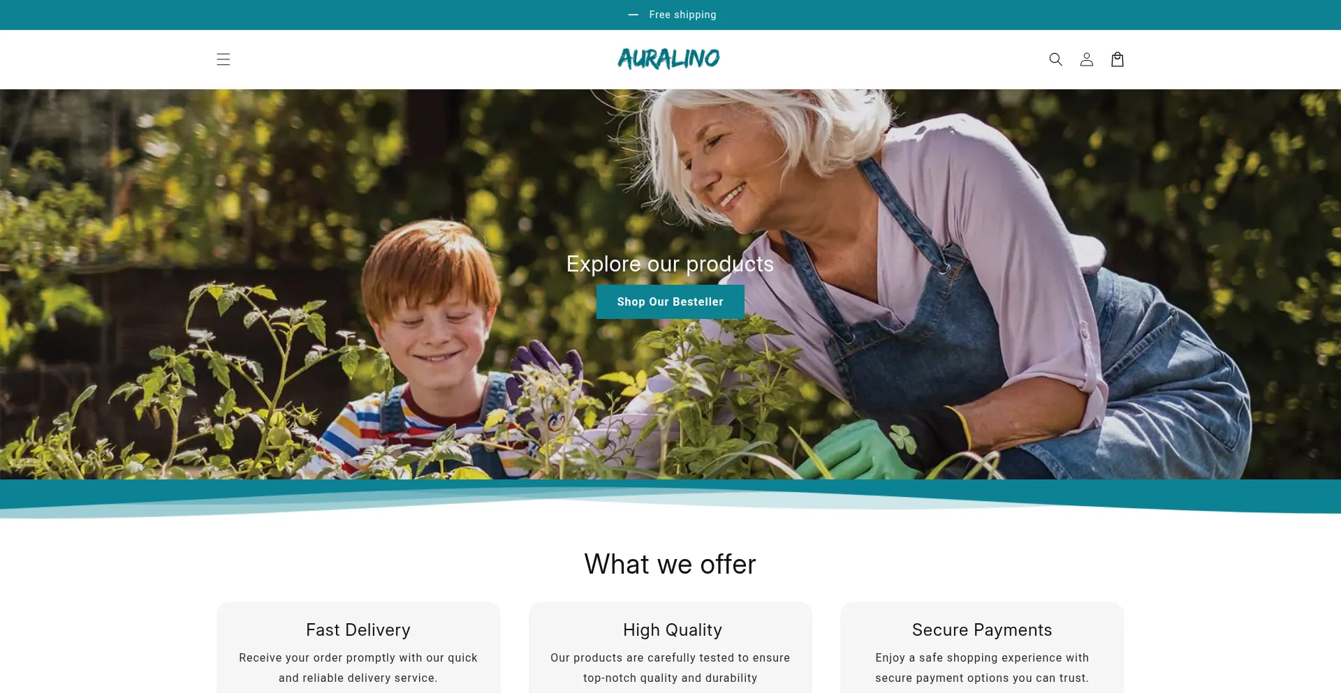 Website screenshot of Auralino.com