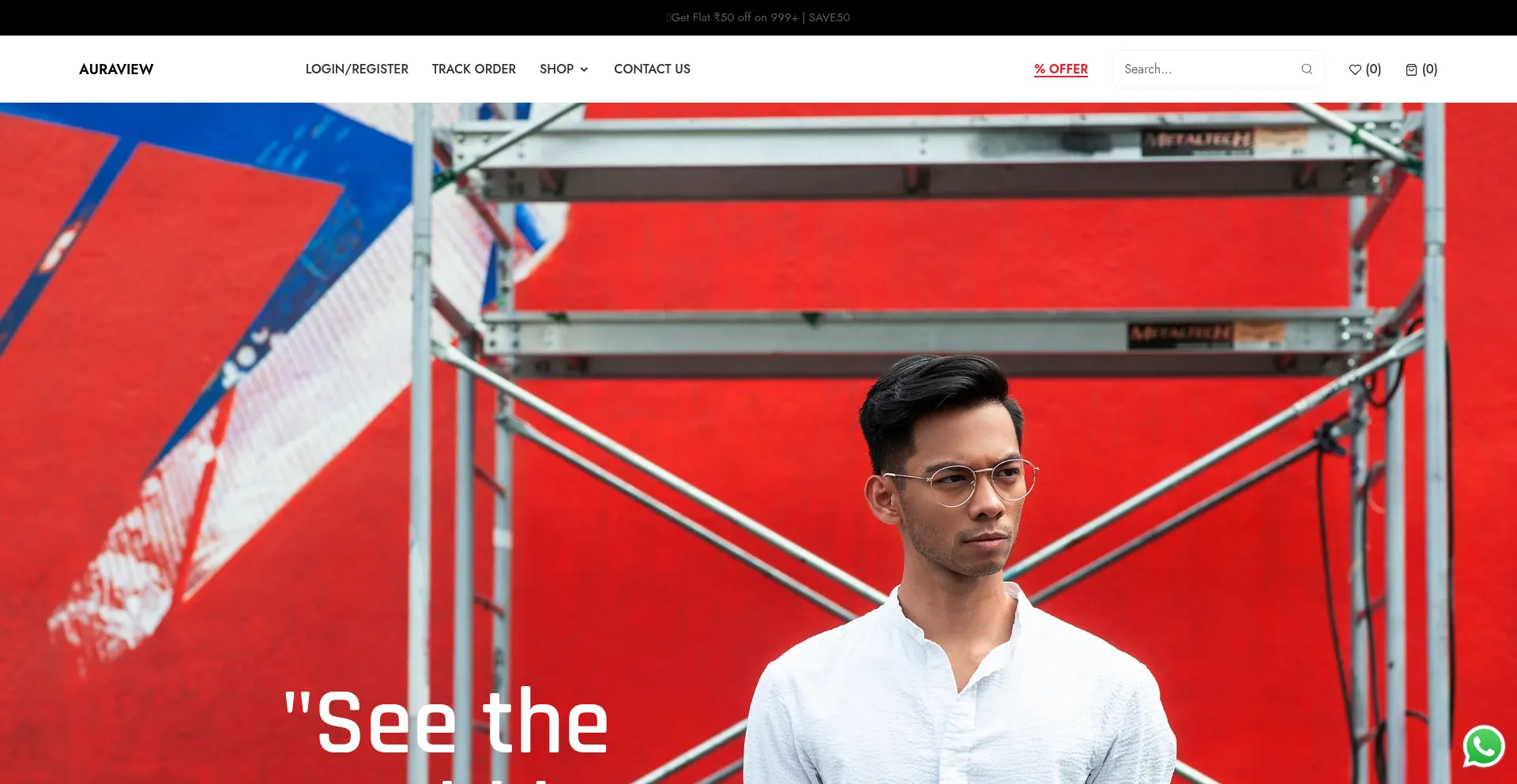 Website screenshot of Auraview.co.in