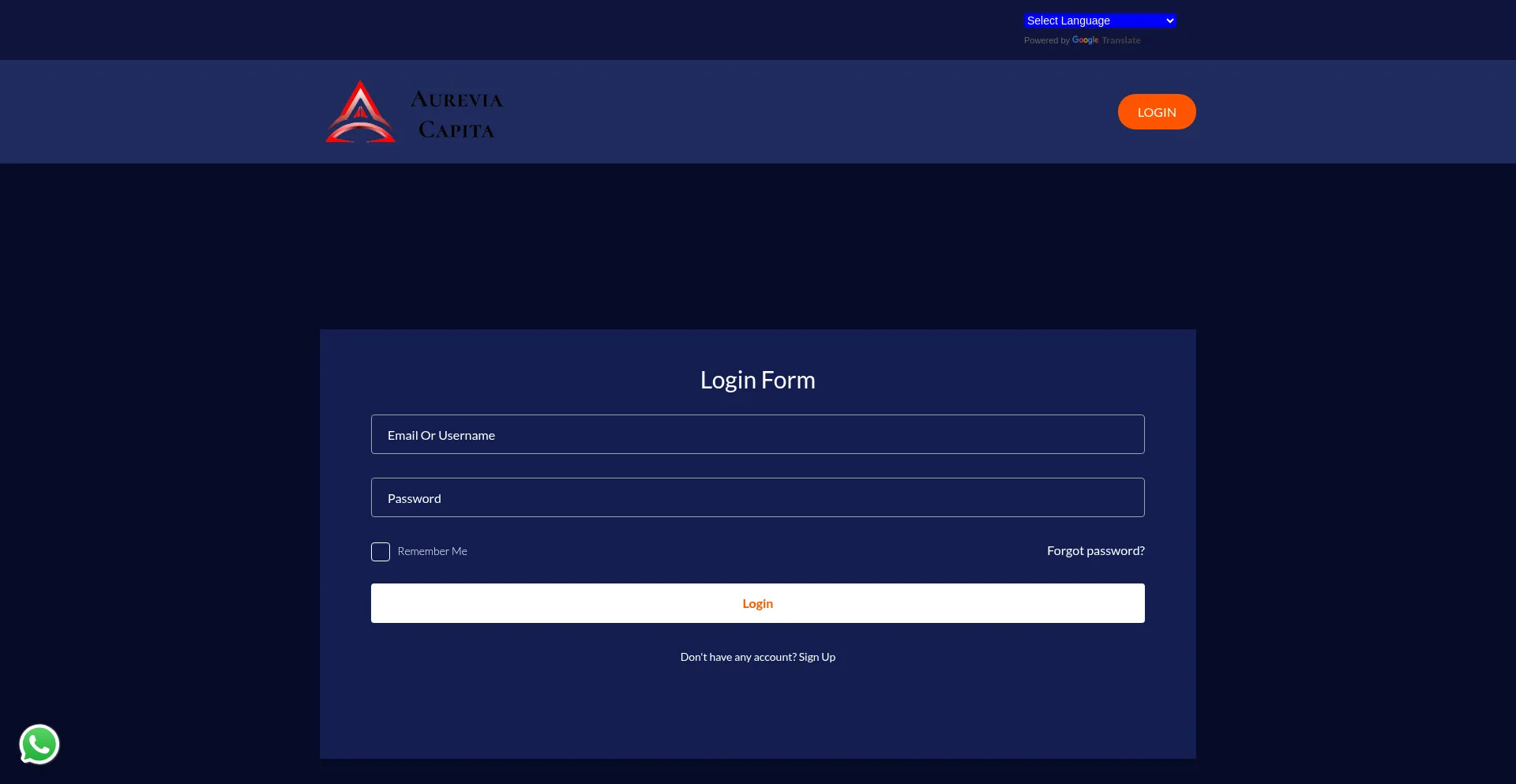 Website screenshot of Aureviacapita.com