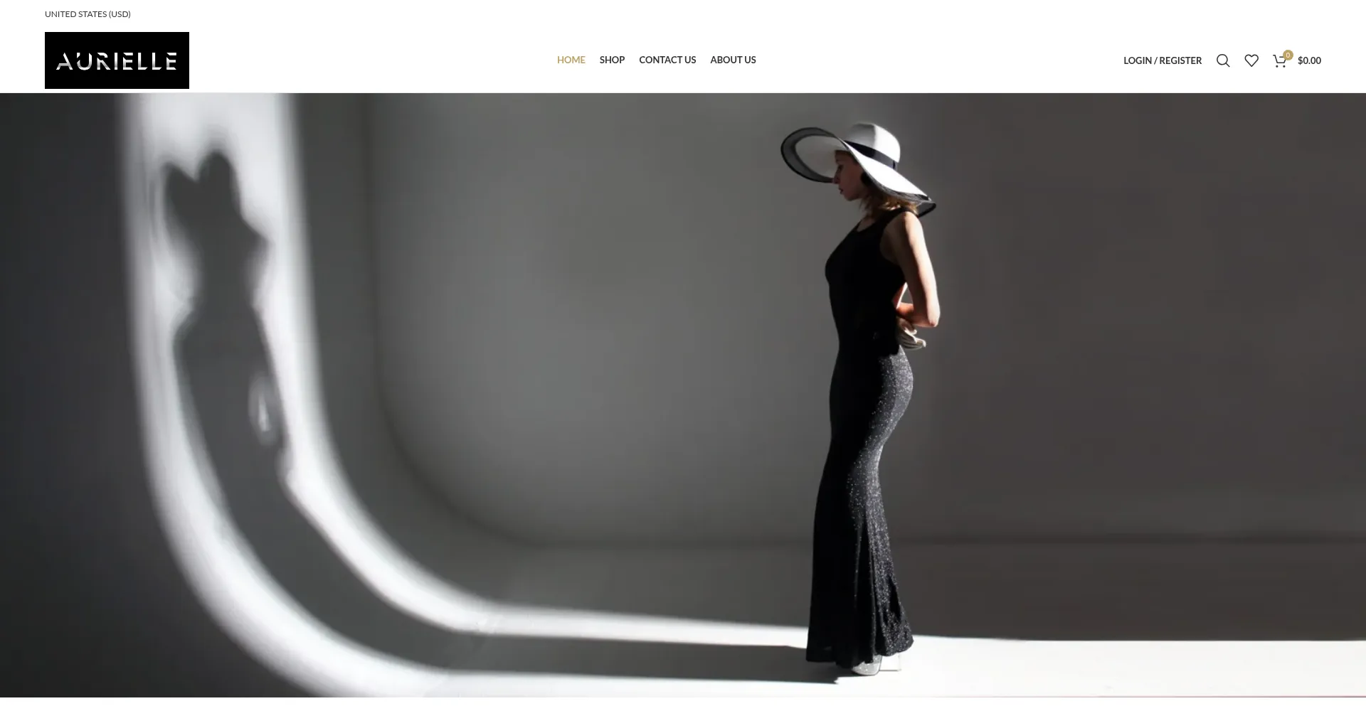 Website screenshot of Auriellefashion.com