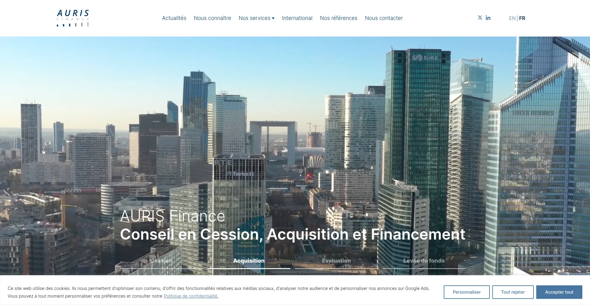 Website screenshot of Auris-finance.fr