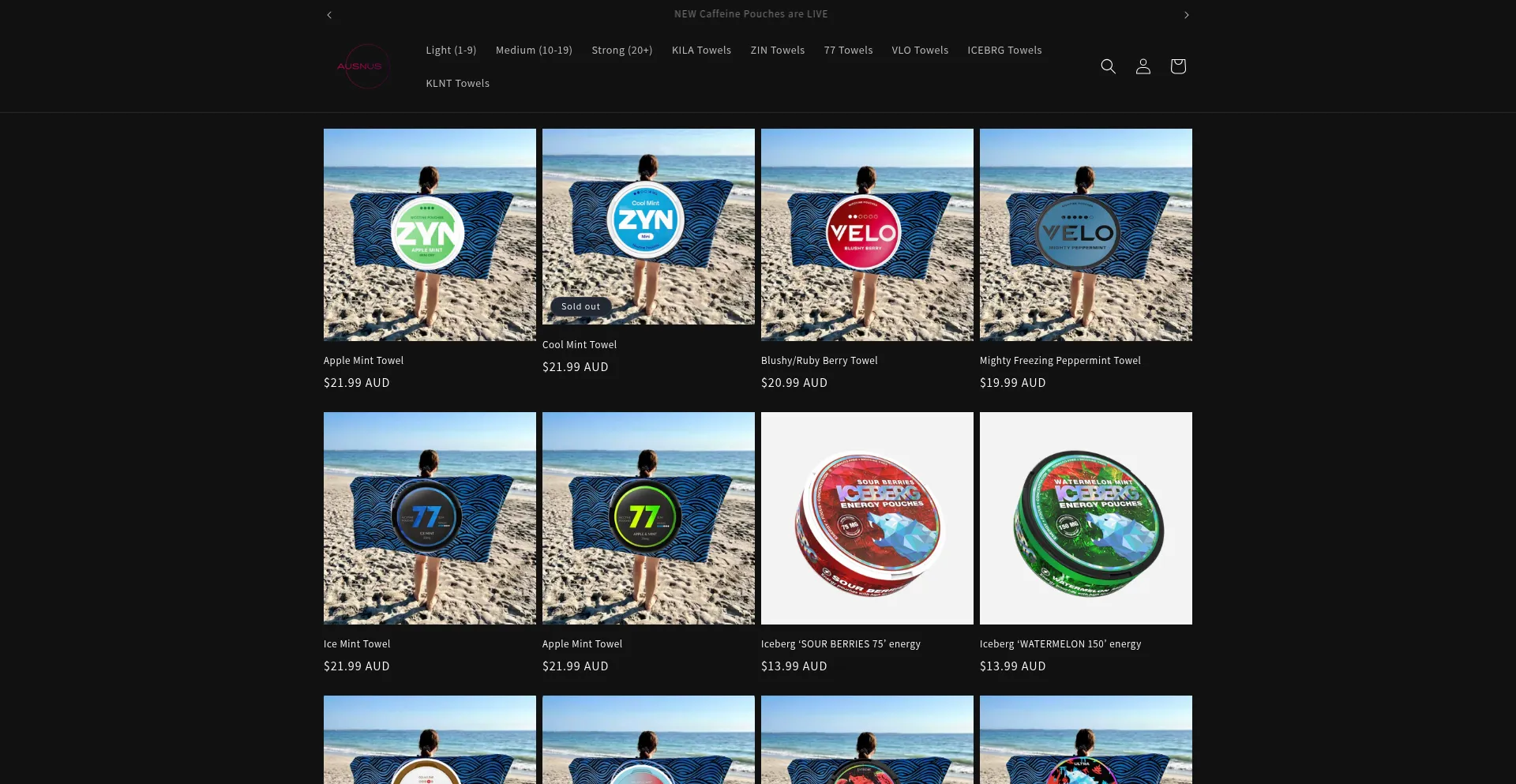 Website screenshot of Ausnus.com