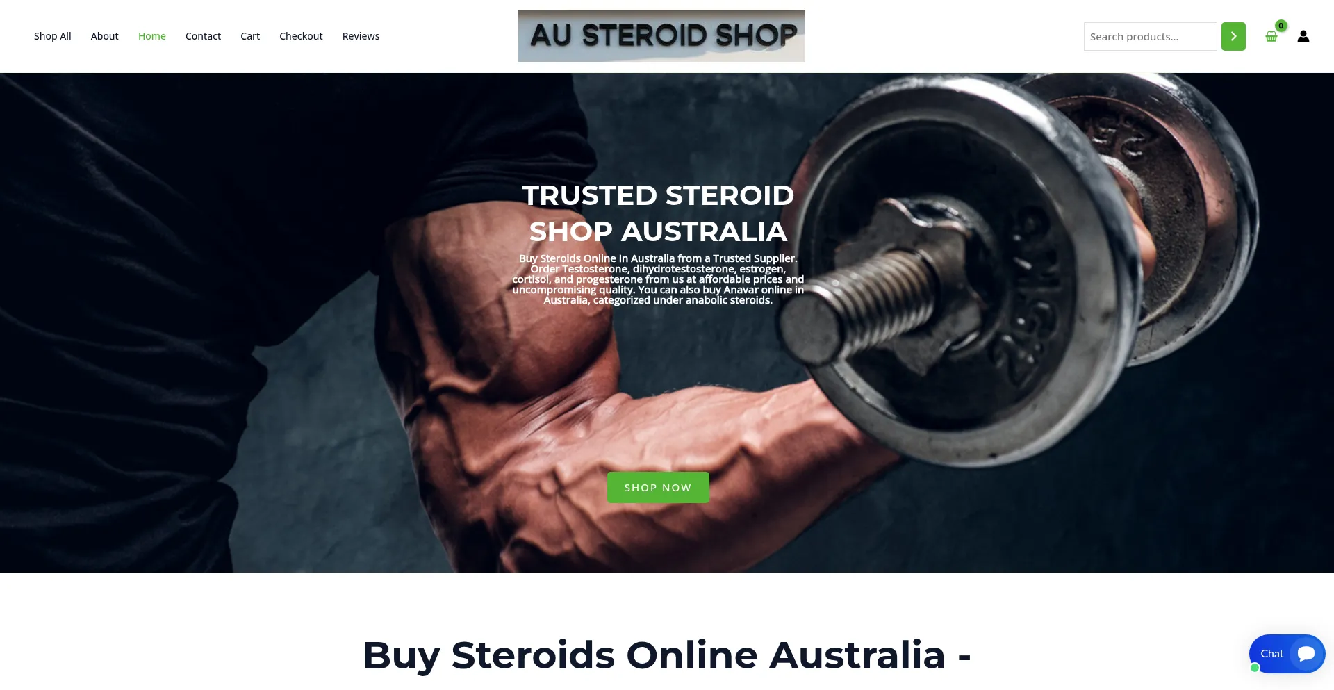 Website screenshot of Austeroidshop.com.au