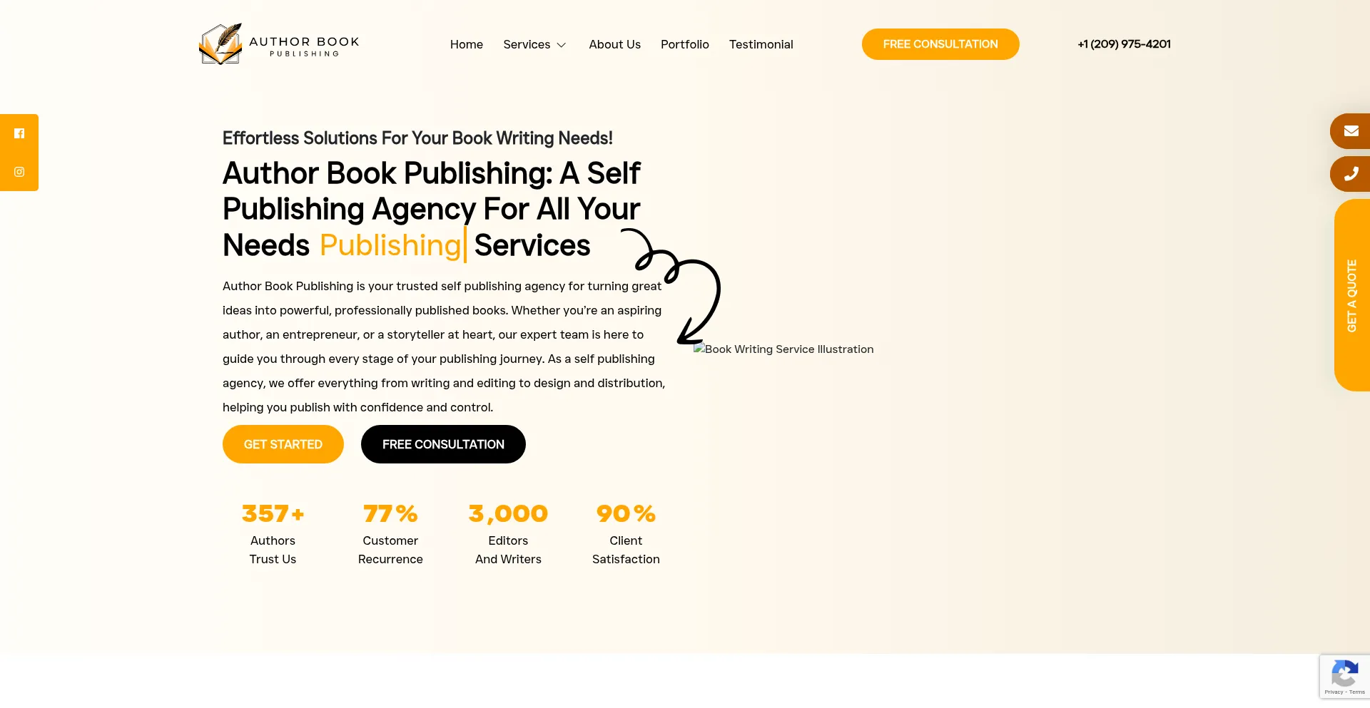 Website screenshot of Authorbookpublishing.com