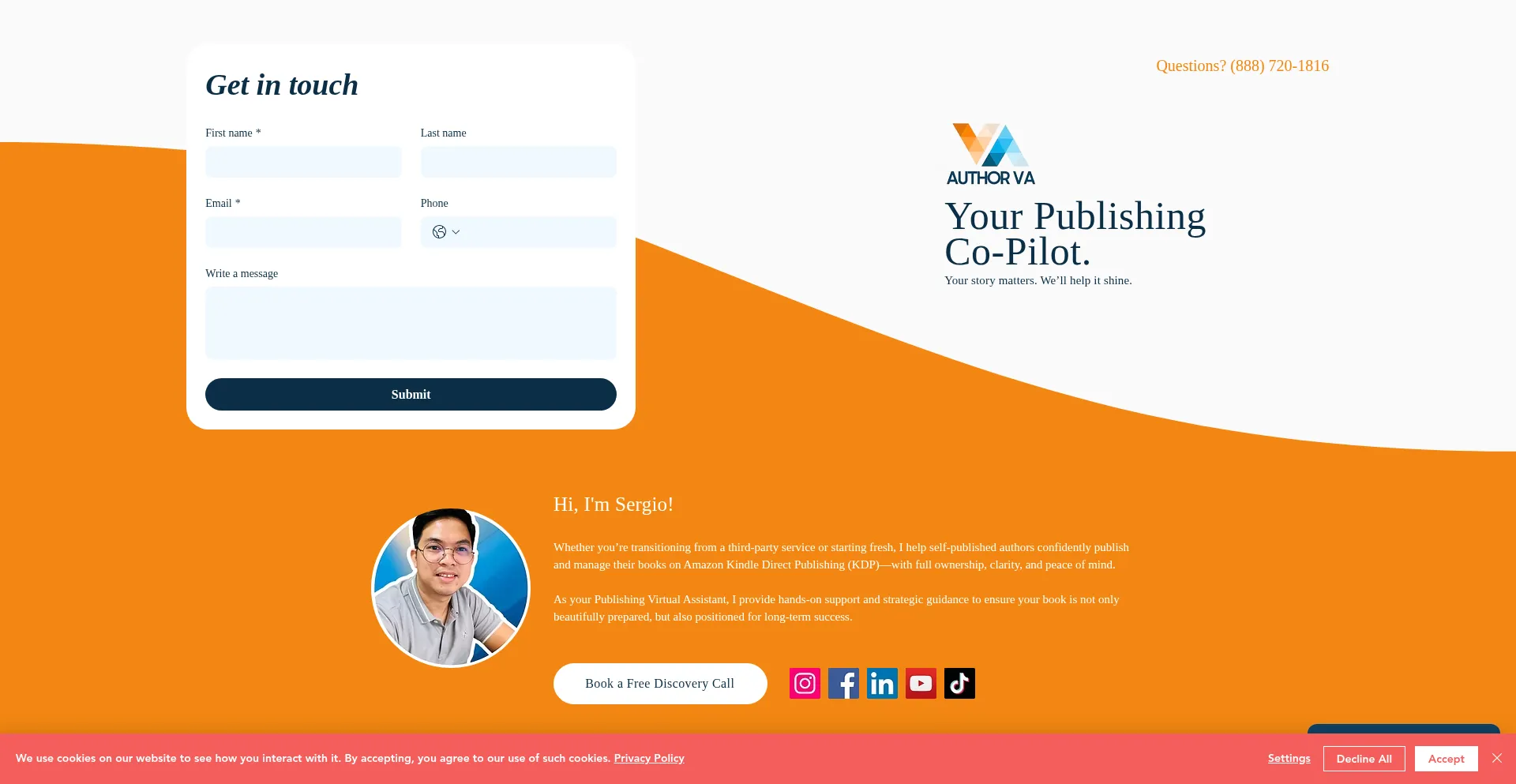 Website screenshot of Authorva.net