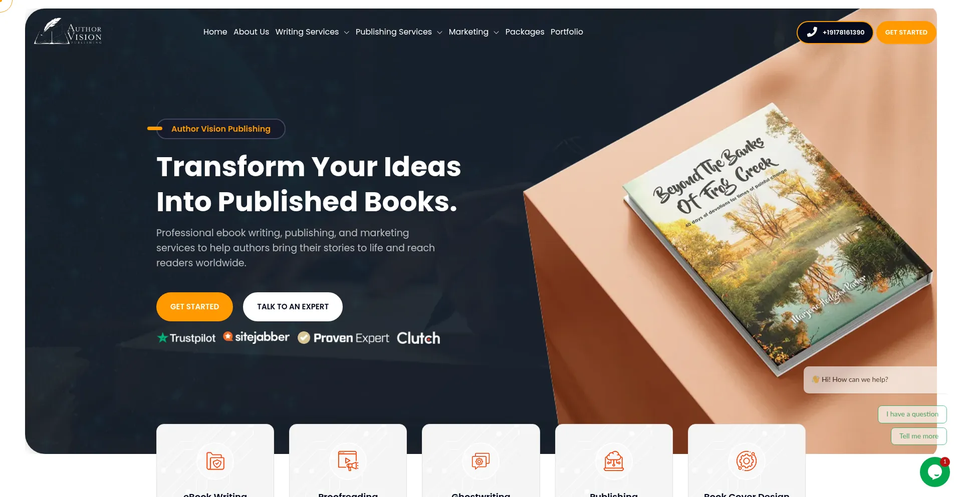 Website screenshot of Authorvisionpublishing.com