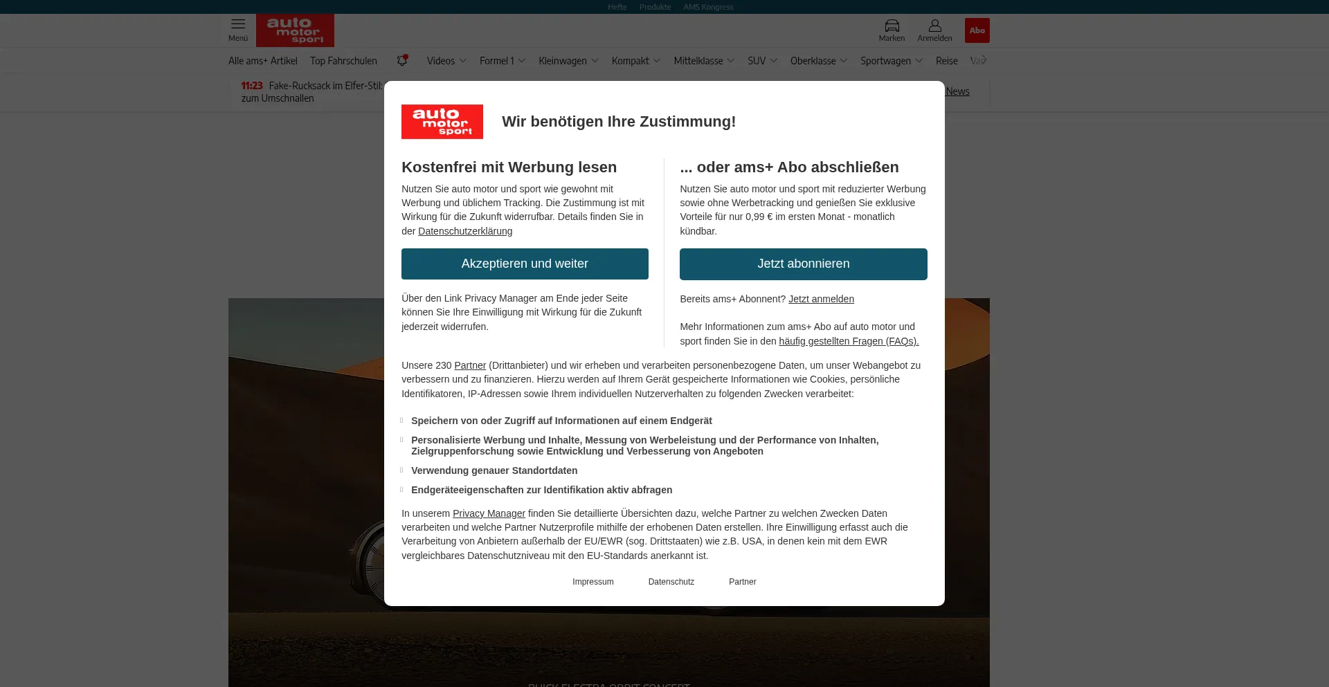 Website screenshot of Auto-motor-und-sport.de