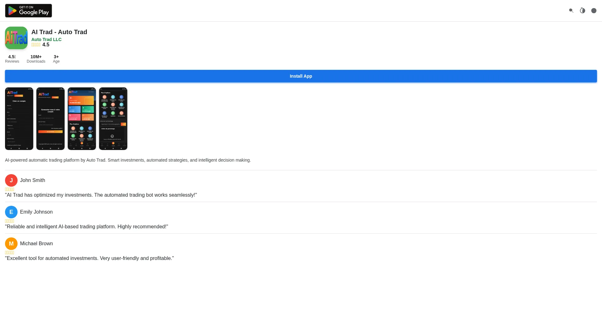 Website screenshot of Auto-trad.online