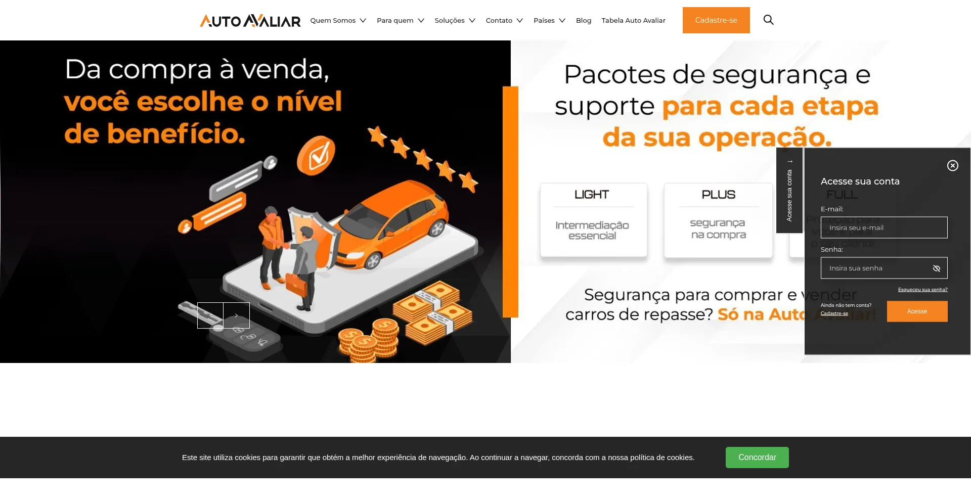 Website screenshot of Autoavaliar.com.br