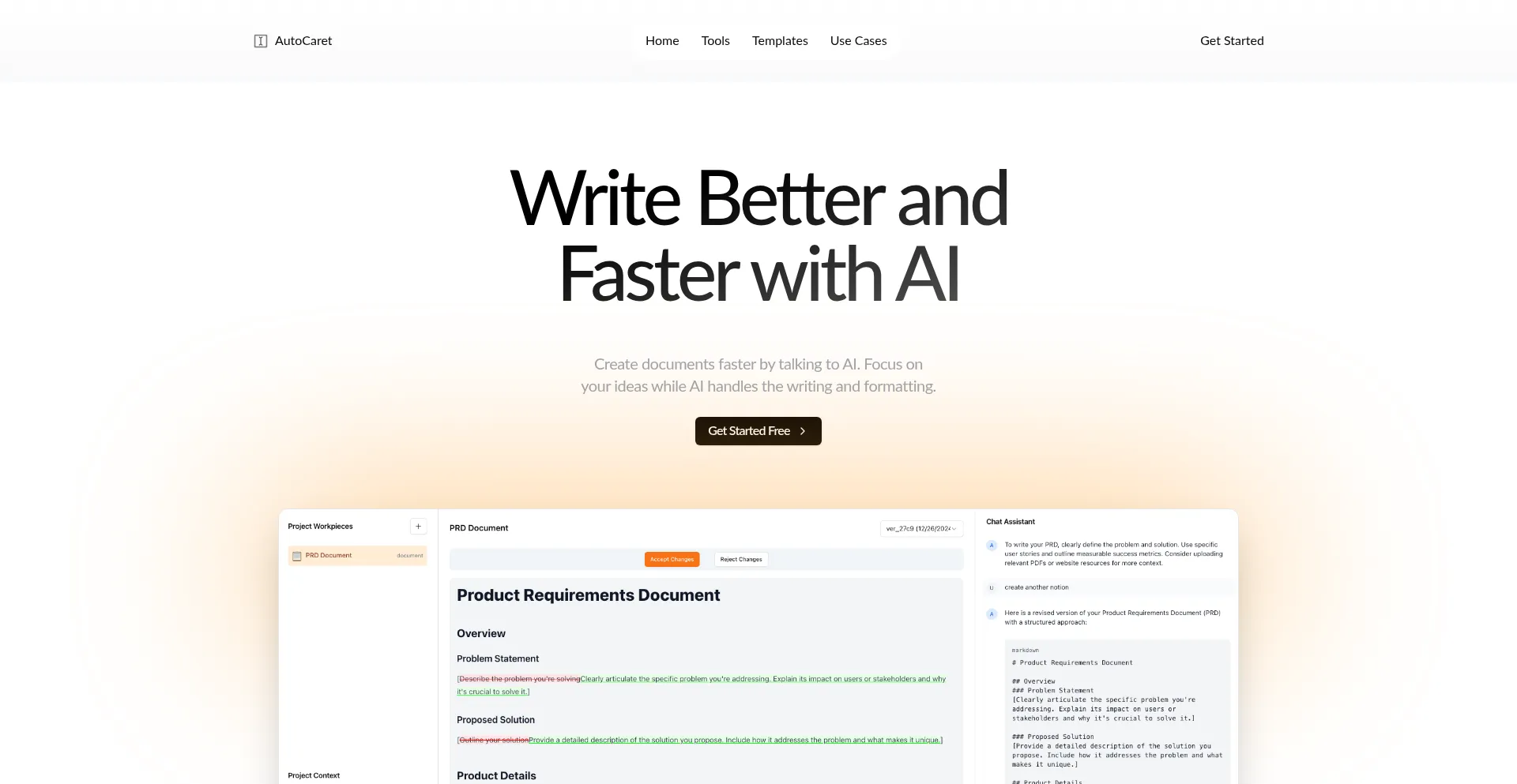 Website screenshot of Autocaret.com