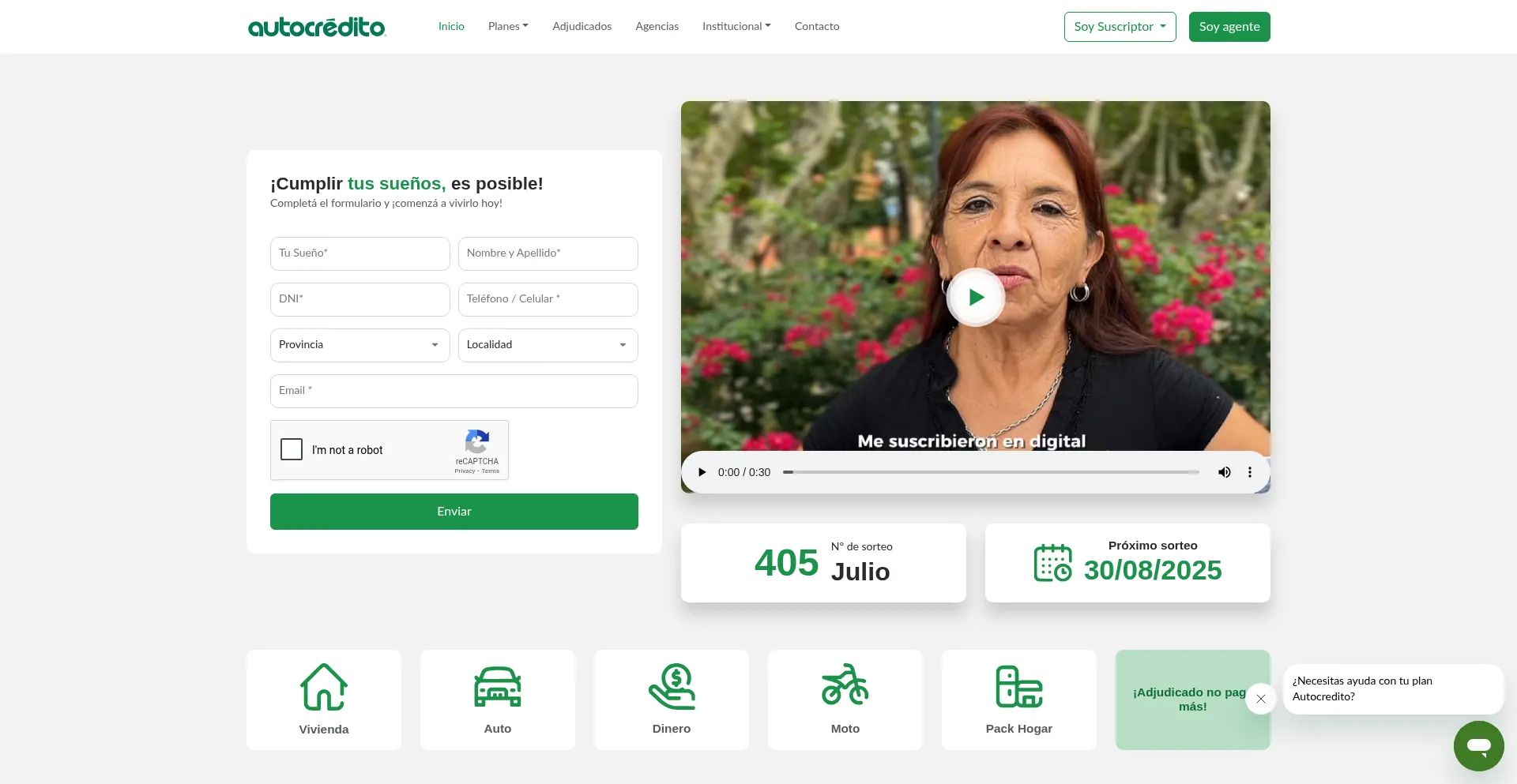 Website screenshot of Autocredito.com