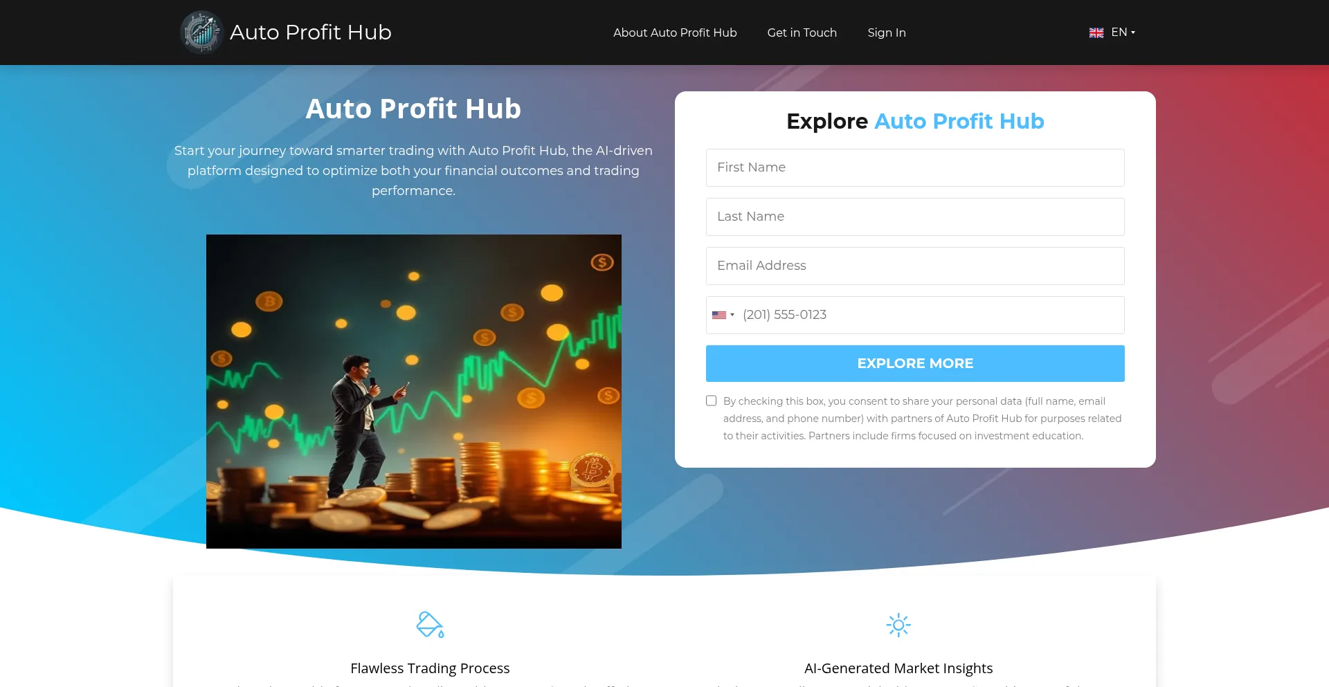 Website screenshot of Autoprofithub.org