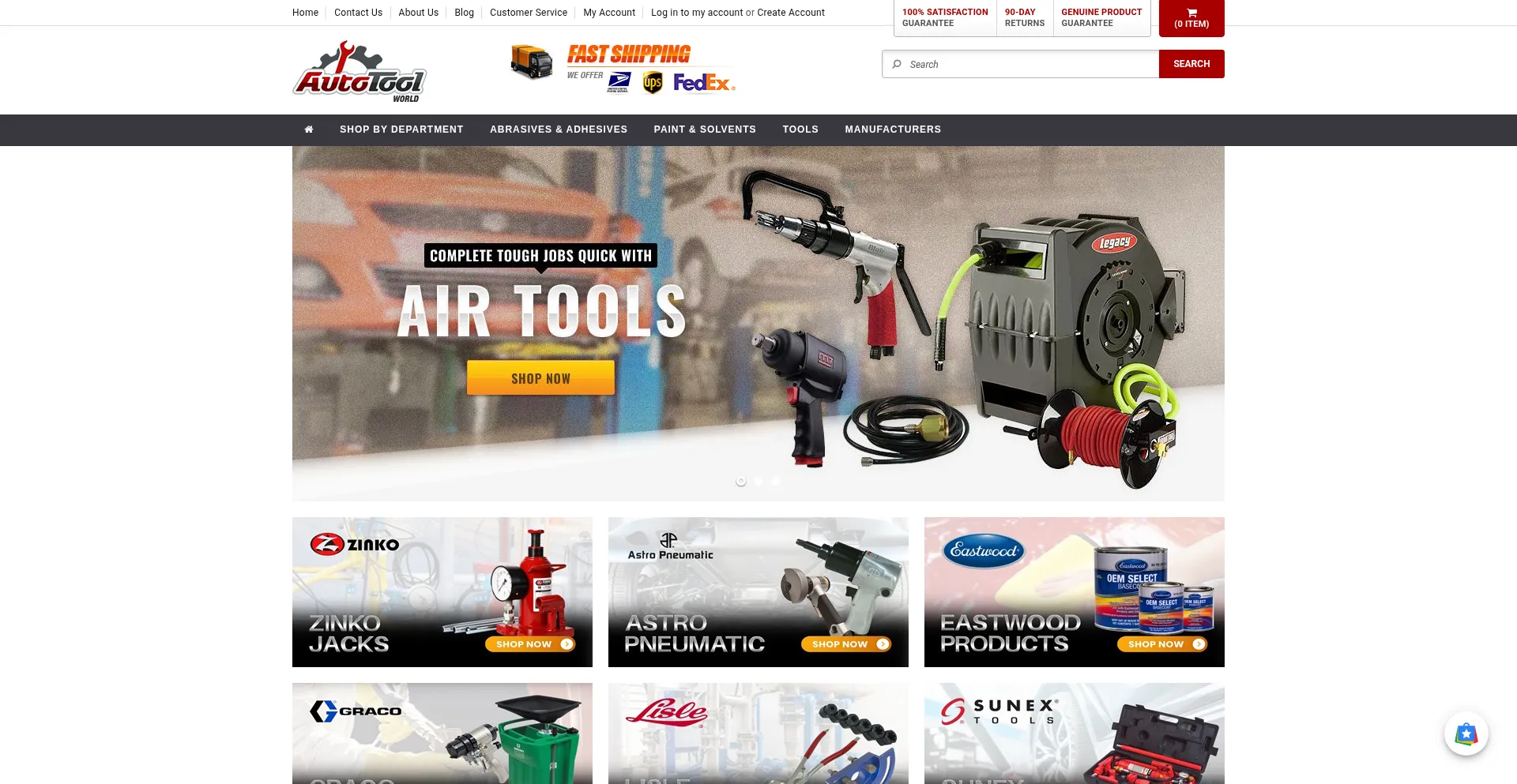 Website screenshot of Autotoolworld.com