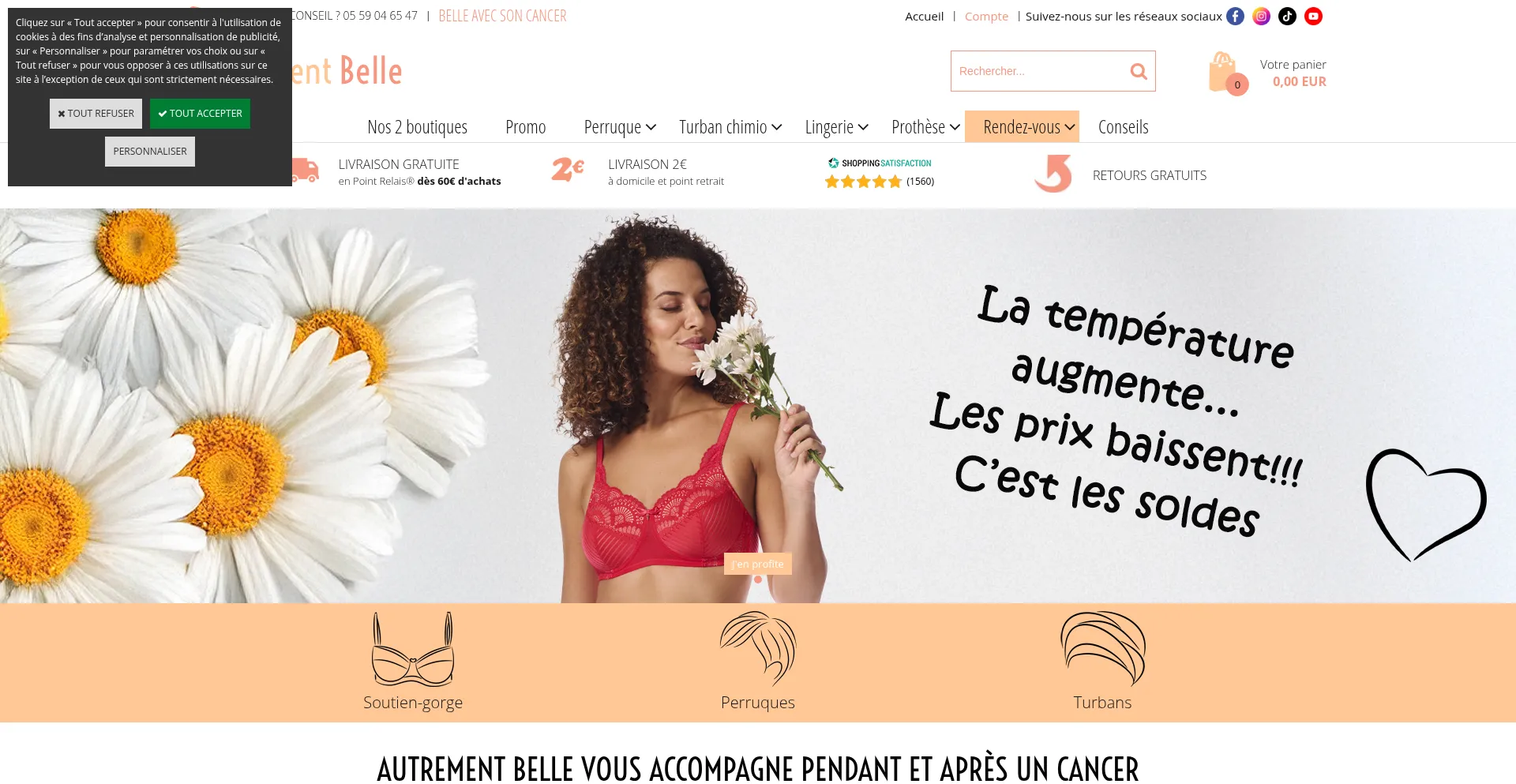 Website screenshot of Autrement-belle.fr