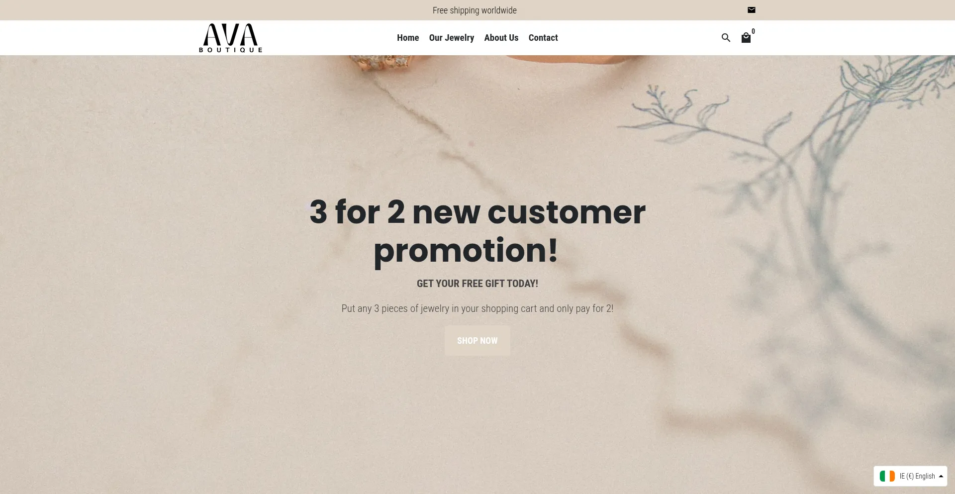 Website screenshot of Ava-boutique.com