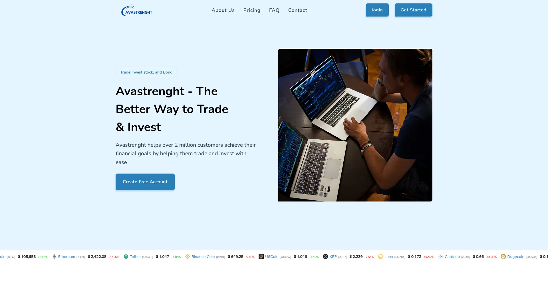 Website screenshot of Avastrenght.com