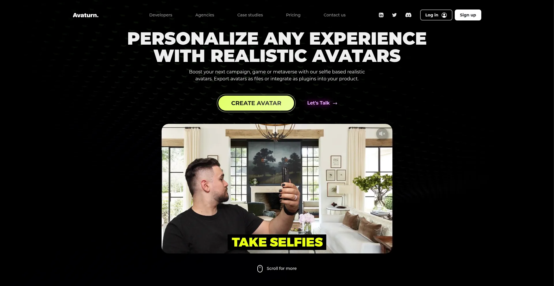 Website screenshot of Avaturn.me