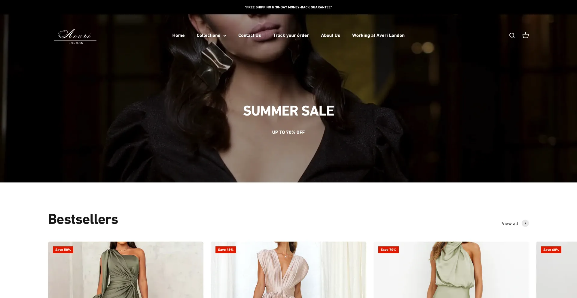 Website screenshot of Averilondon.com