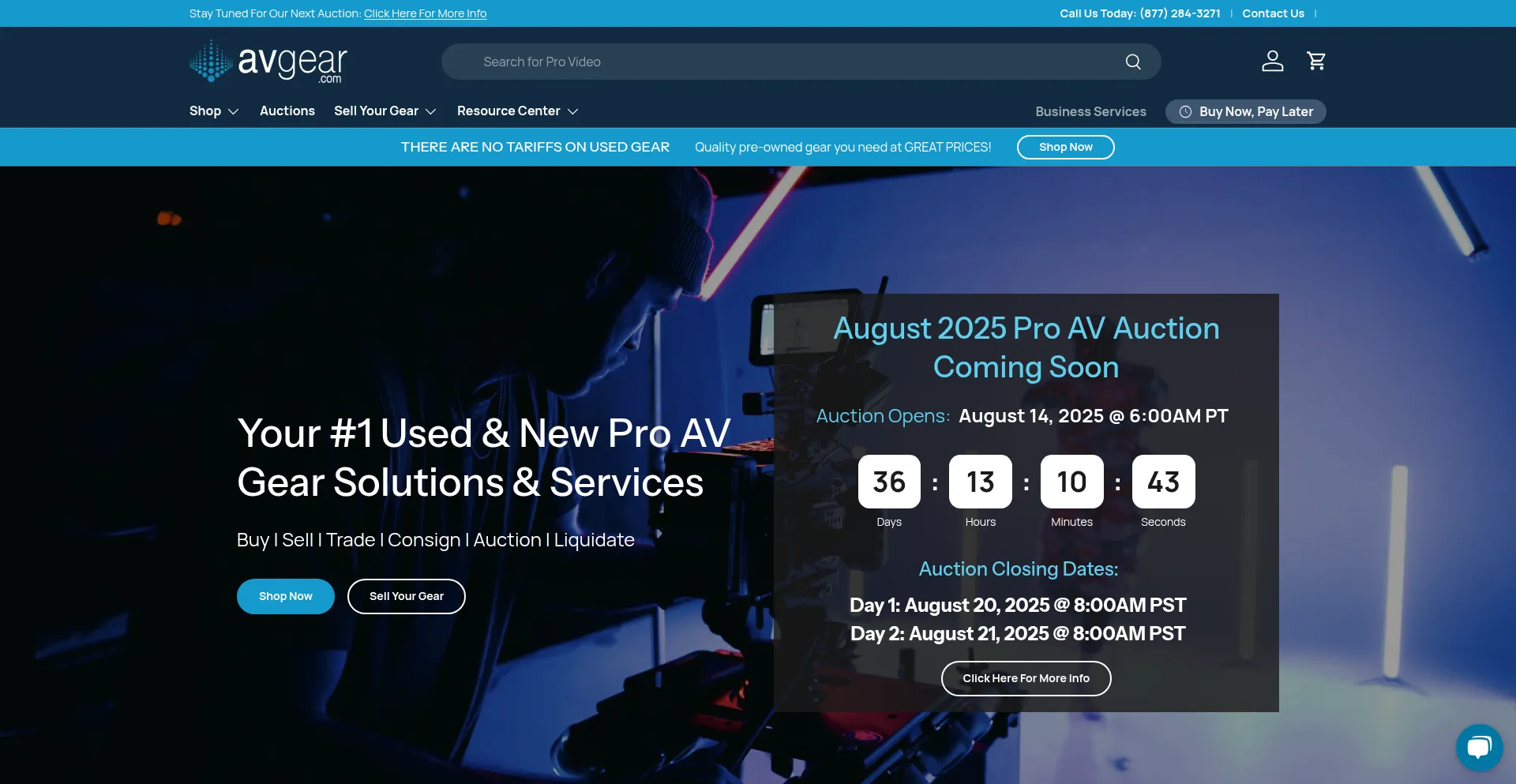 Website screenshot of Avgear.com