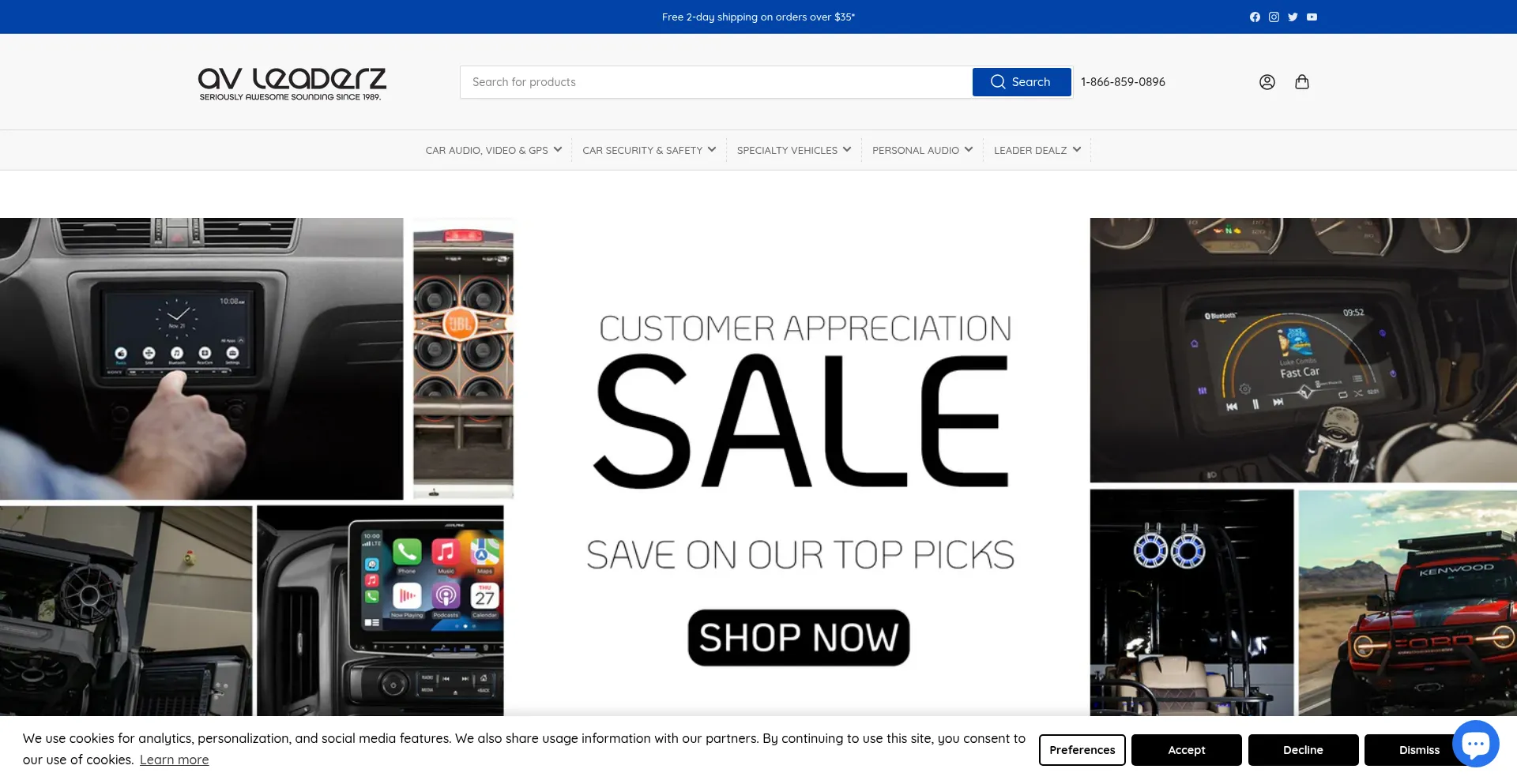 Website screenshot of Avleaderz.com