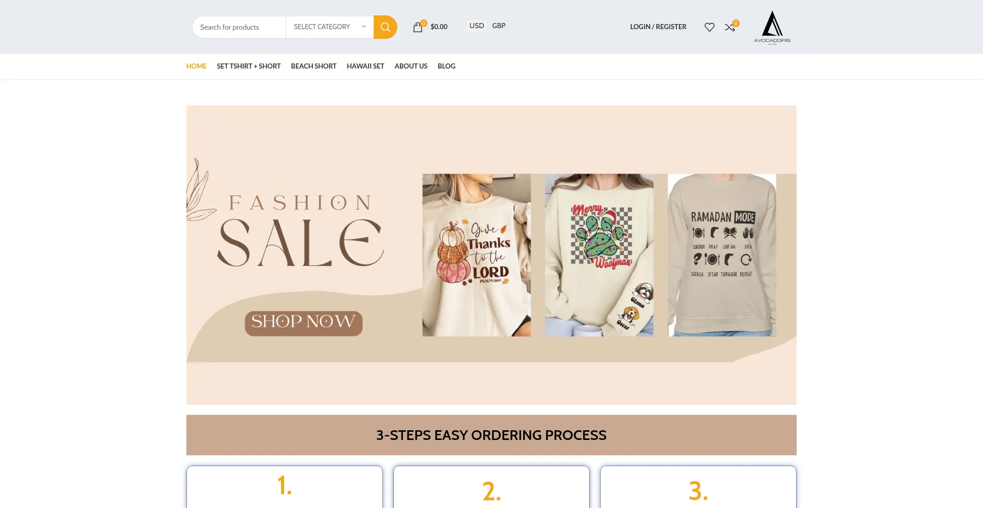 Website screenshot of Avocadoiris.shop