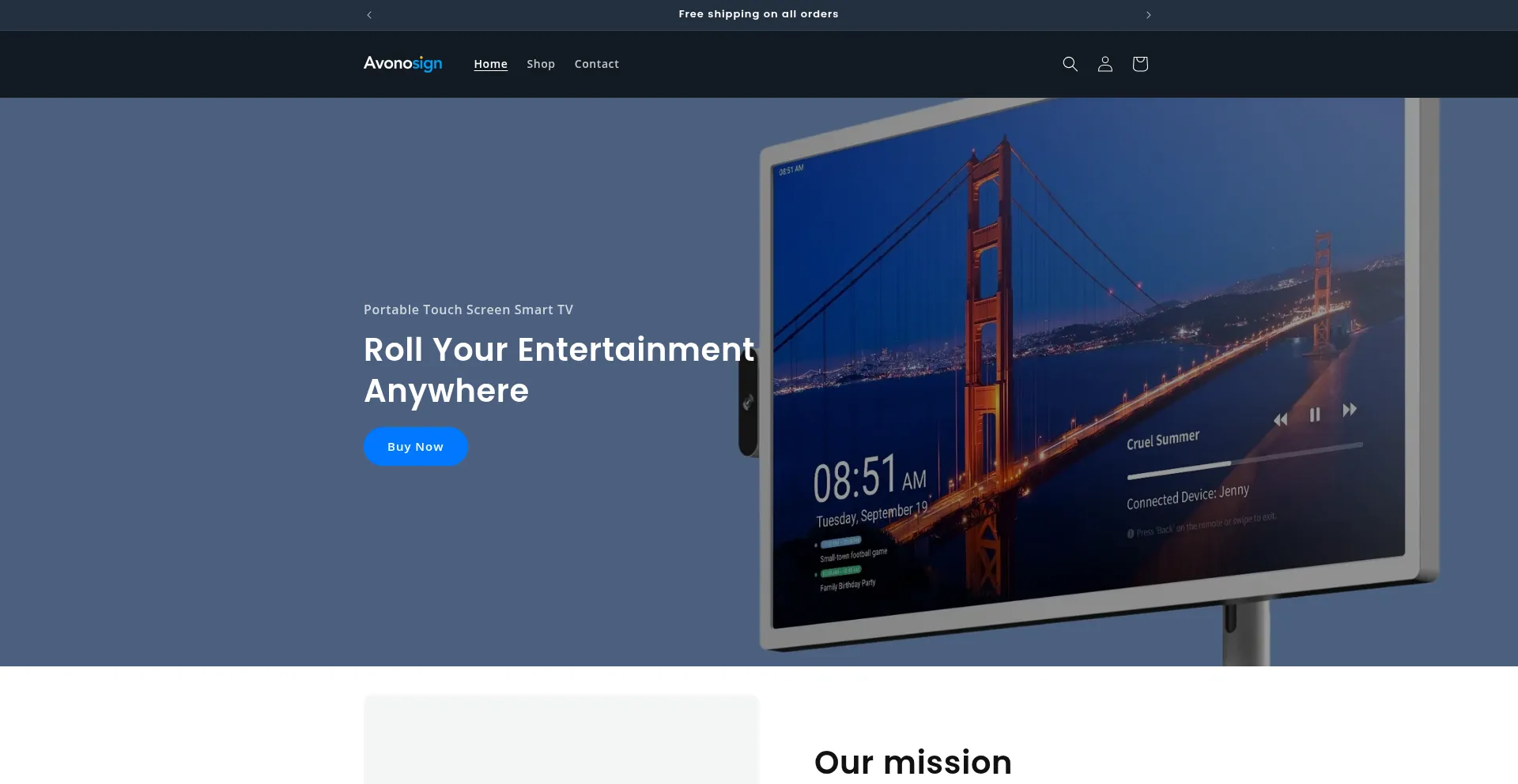 Website screenshot of Avonosign.com
