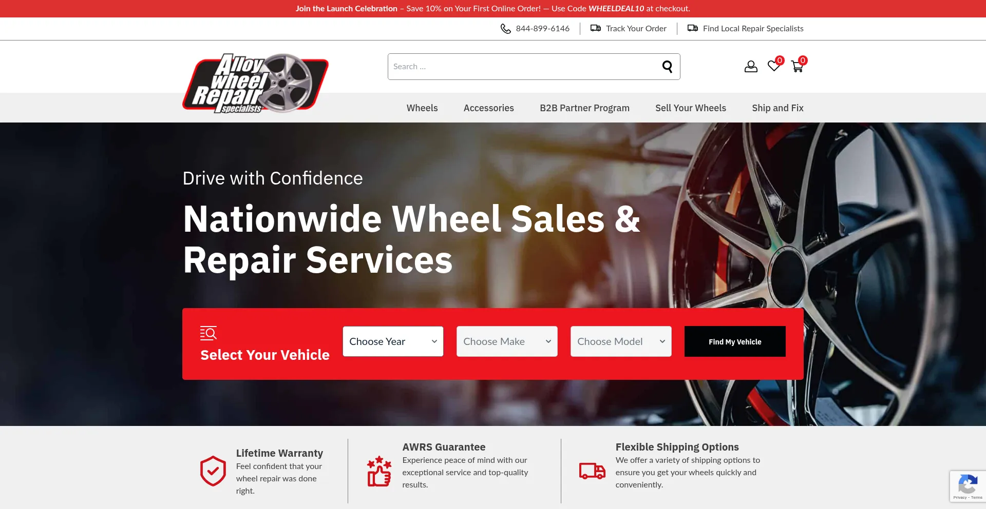 Website screenshot of Awrswheels.com