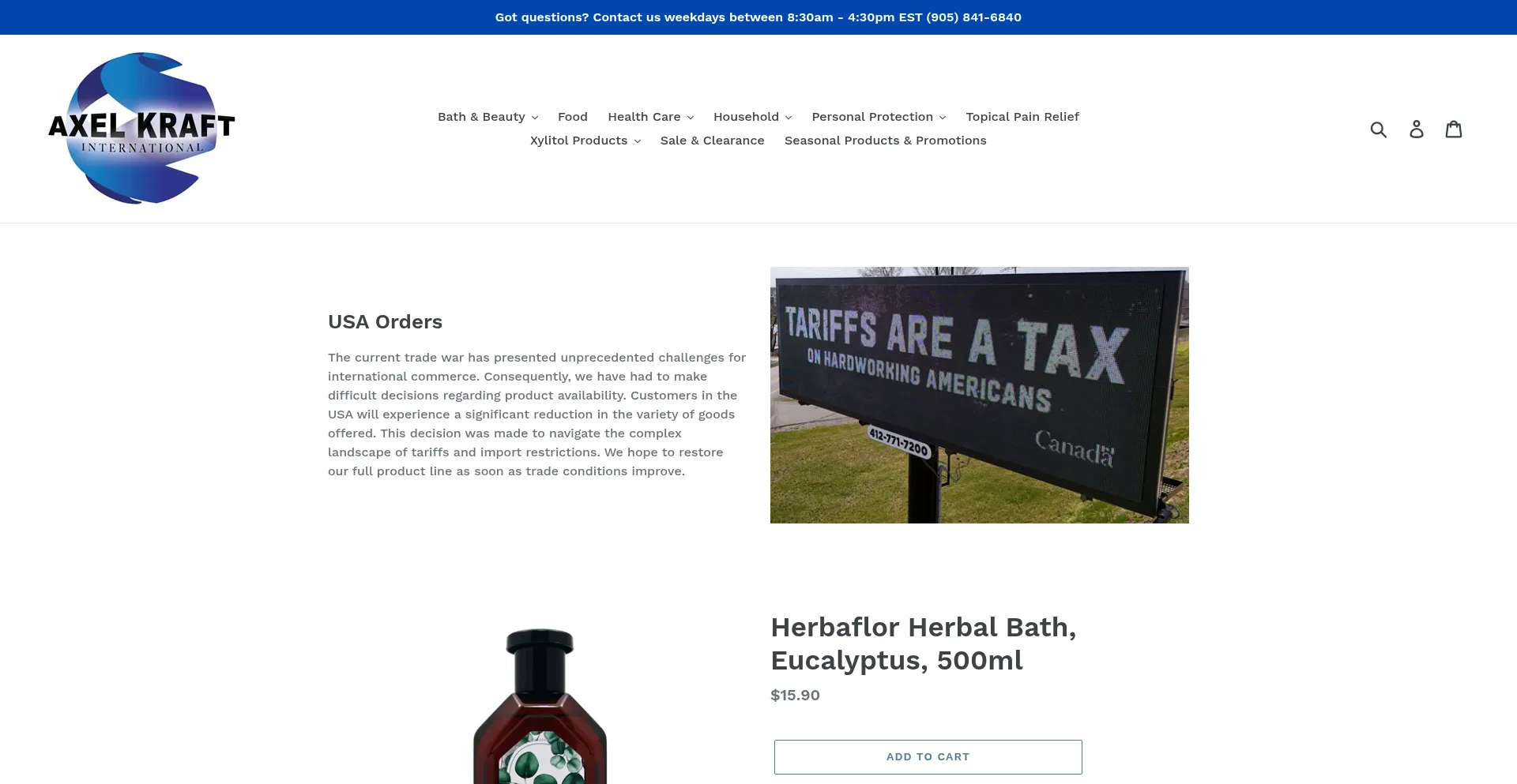 Website screenshot of Axelkraft.com