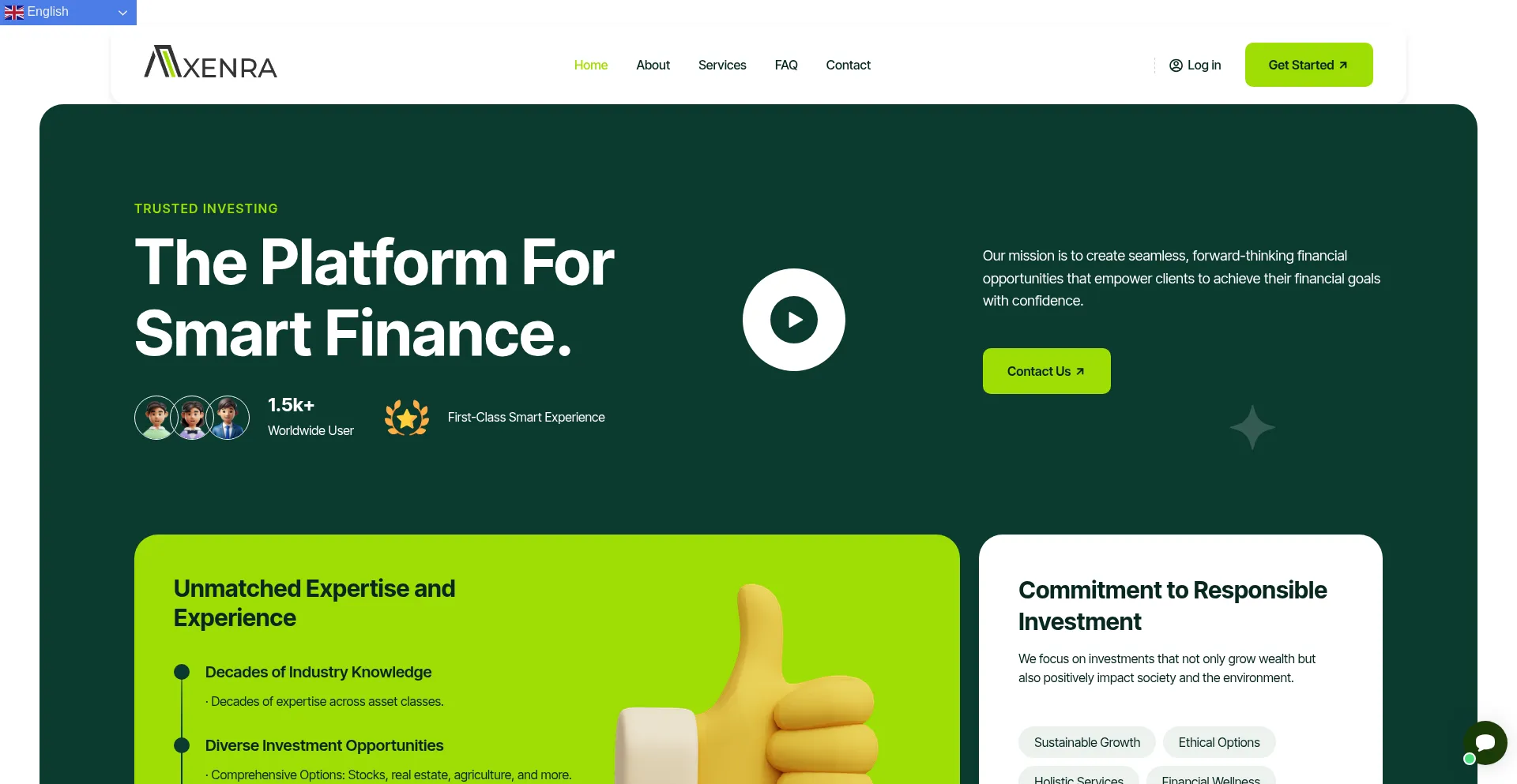 Website screenshot of Axenra.com