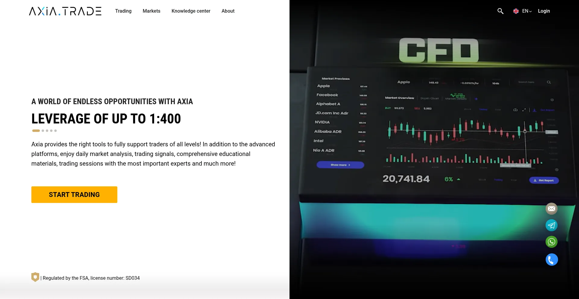 Website screenshot of Axiainvestments.com