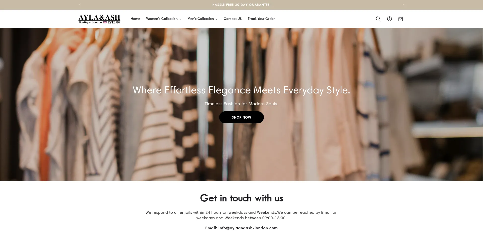 Website screenshot of Aylaandash-london.com