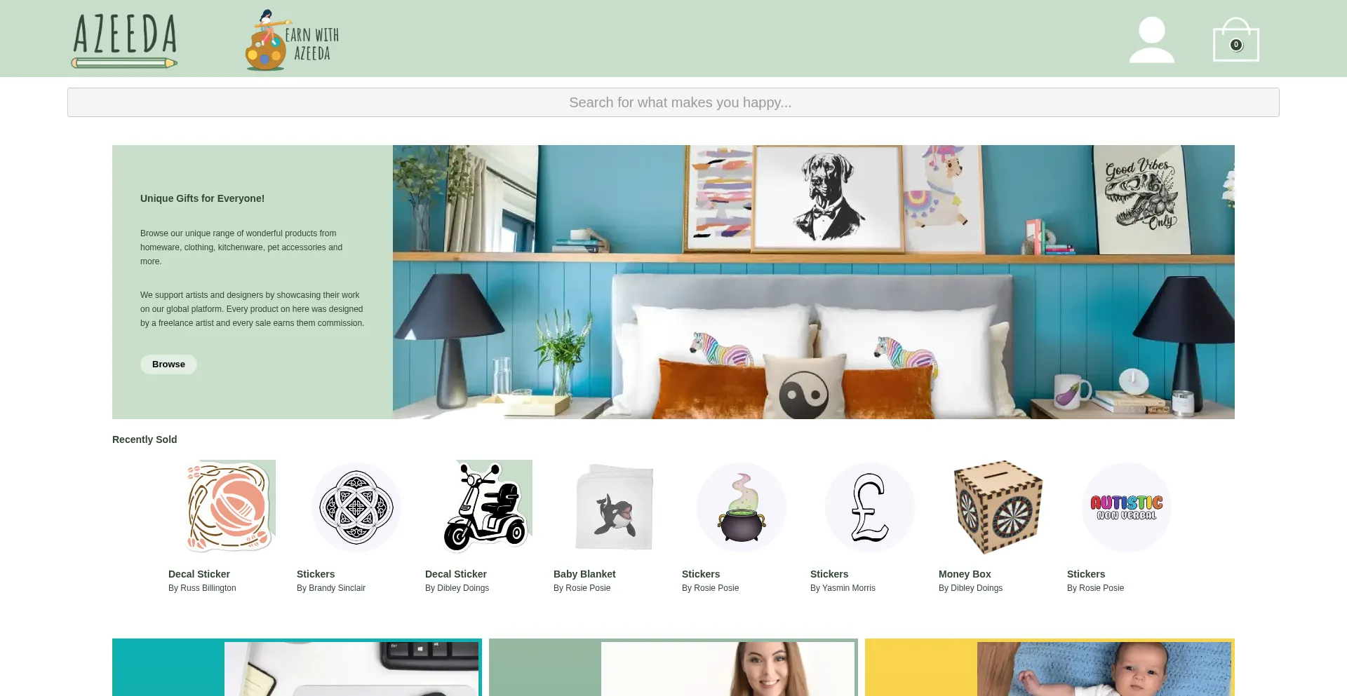 Website screenshot of Azeeda.com