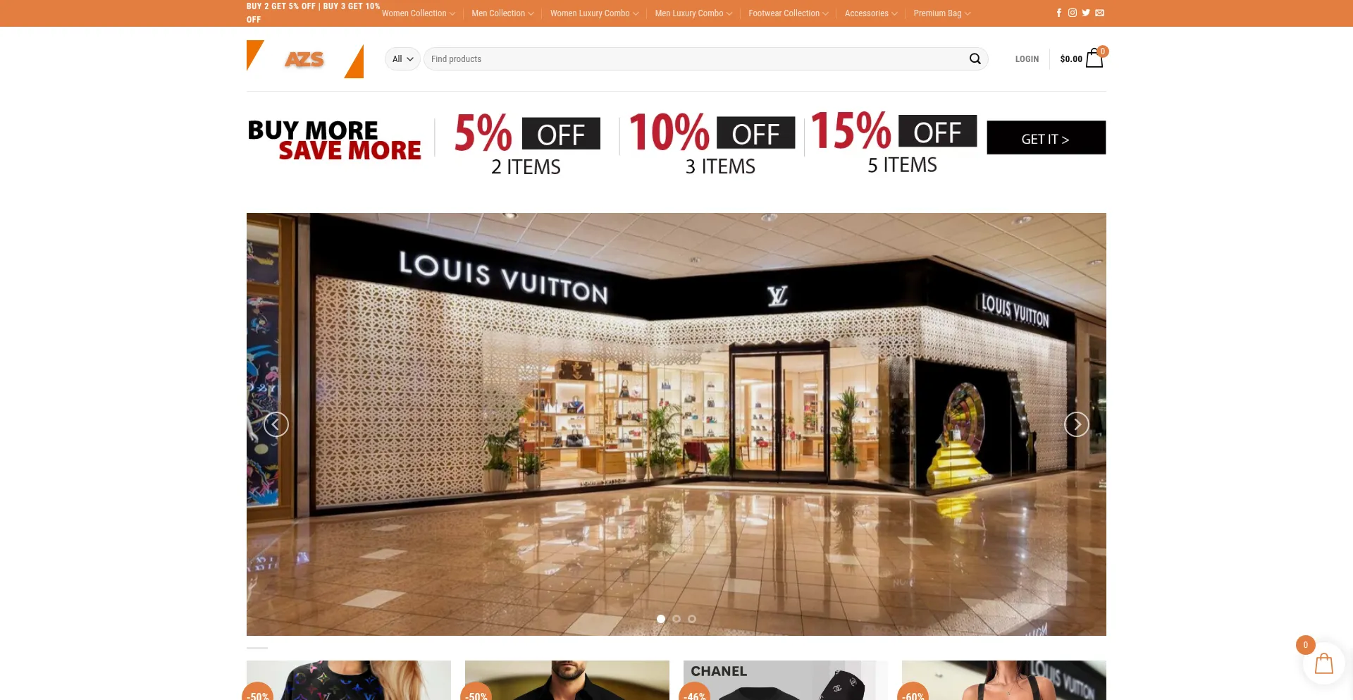 Website screenshot of Azellestore.com