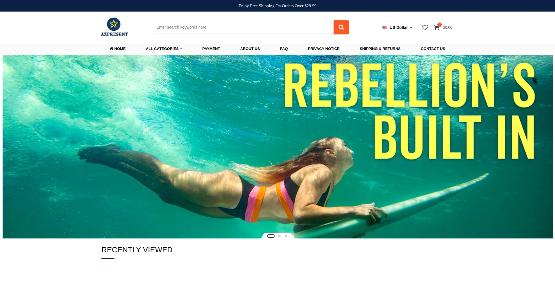 Website screenshot of Azpresent.com