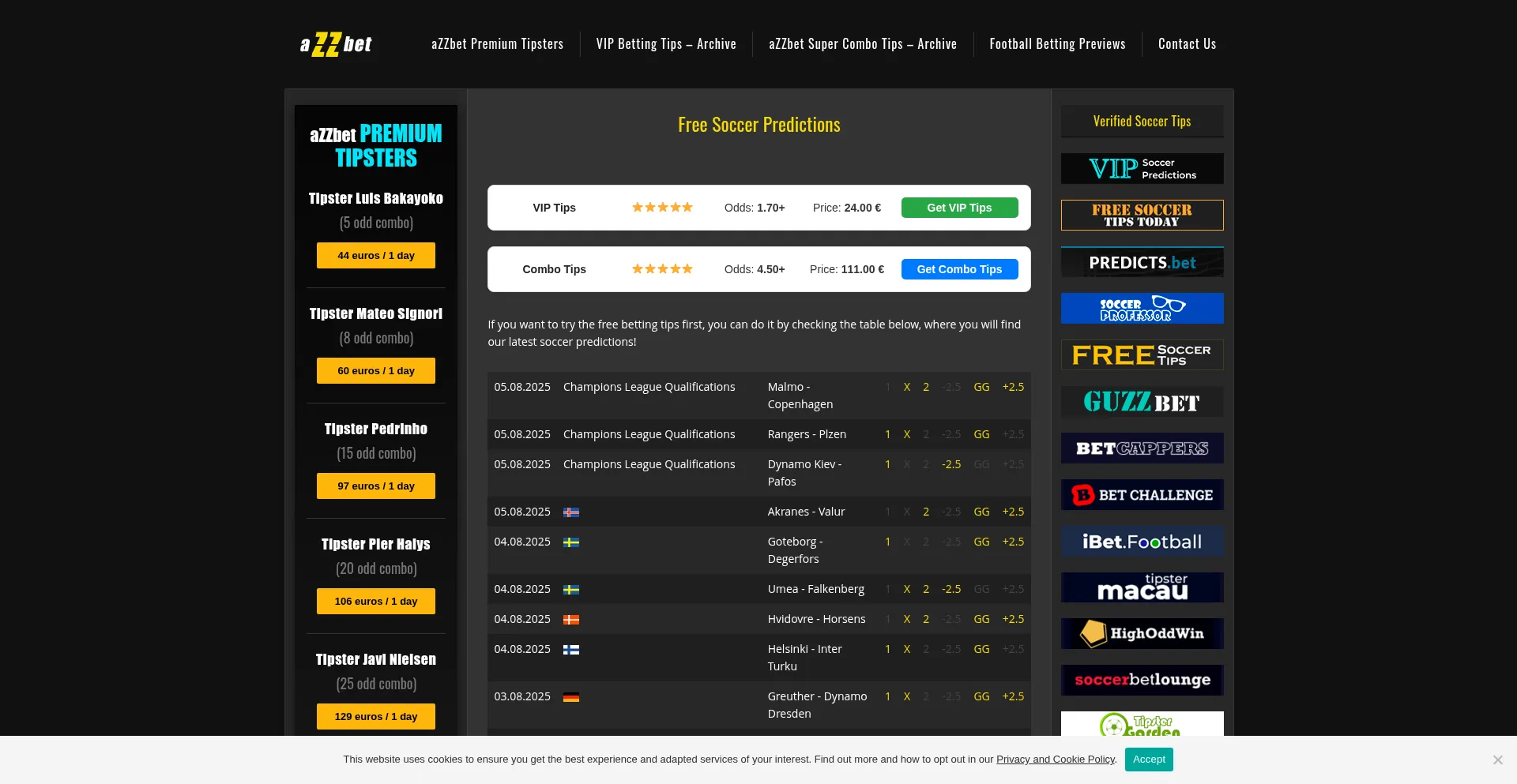 Website screenshot of Azzbet.com