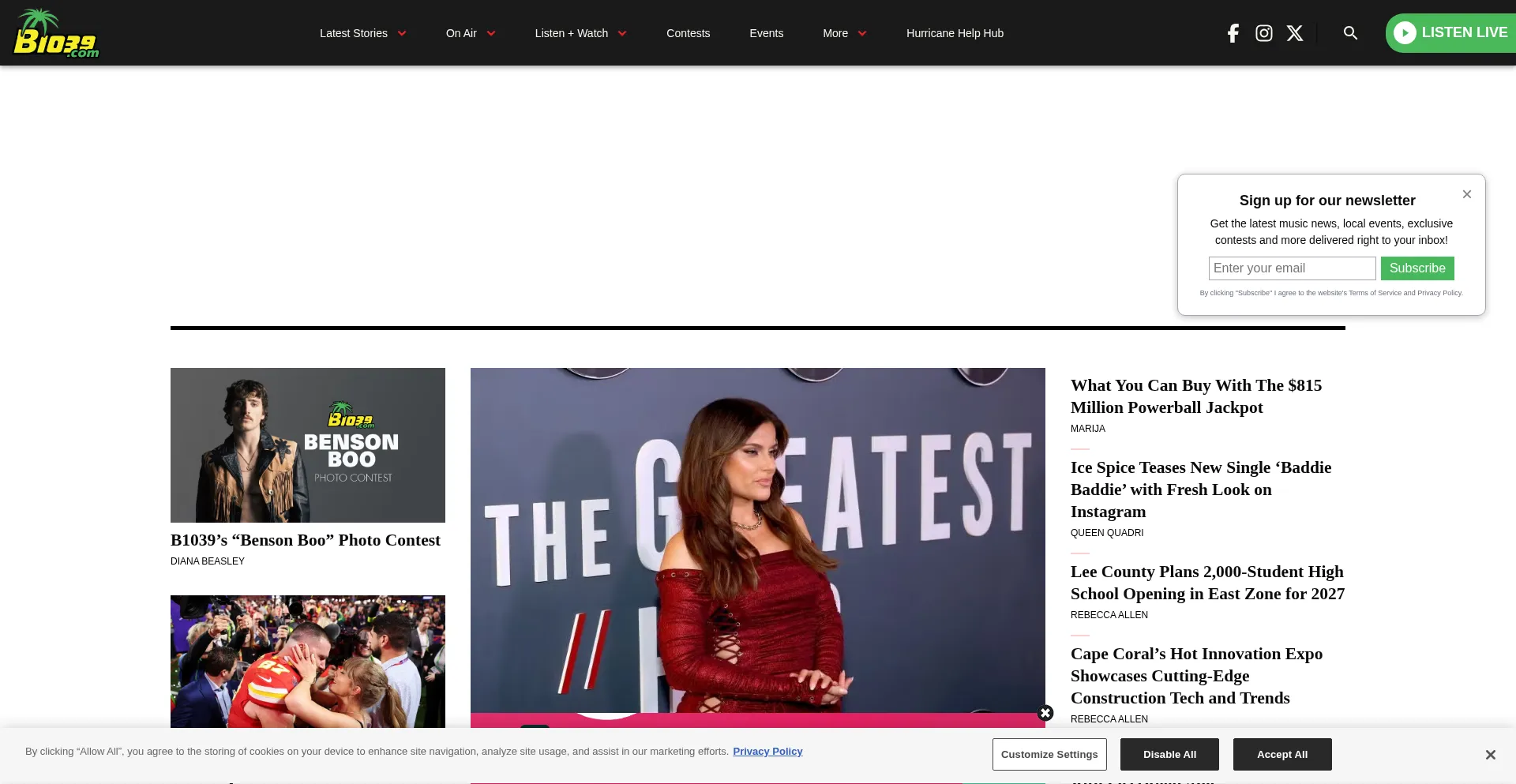Website screenshot of B1039.com