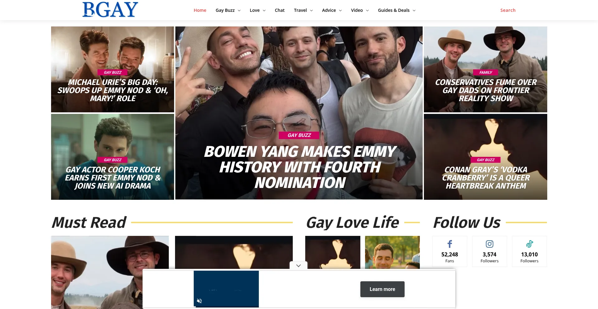 Website screenshot of B-gay.com