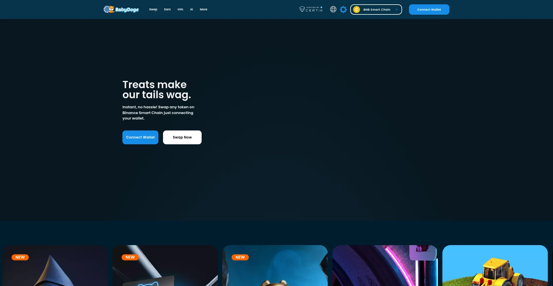 Website screenshot of Babydogoswap.com