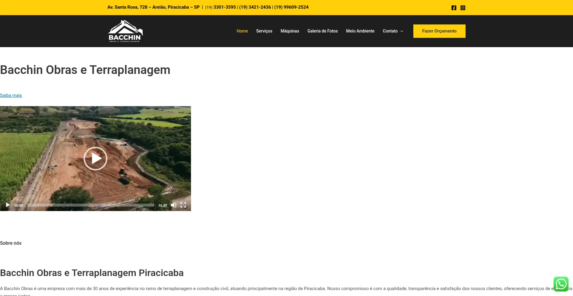 Website screenshot of Bacchinobras.com.br