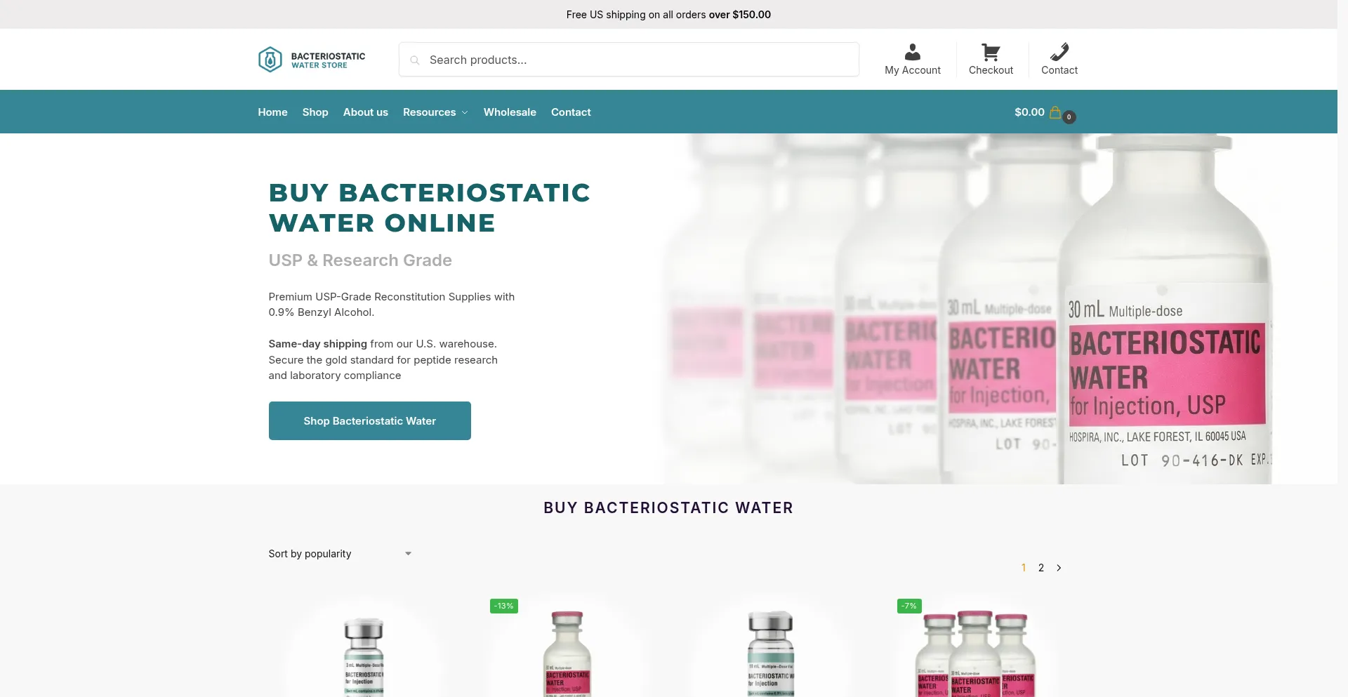 Bacteriostaticwaterstore.com
