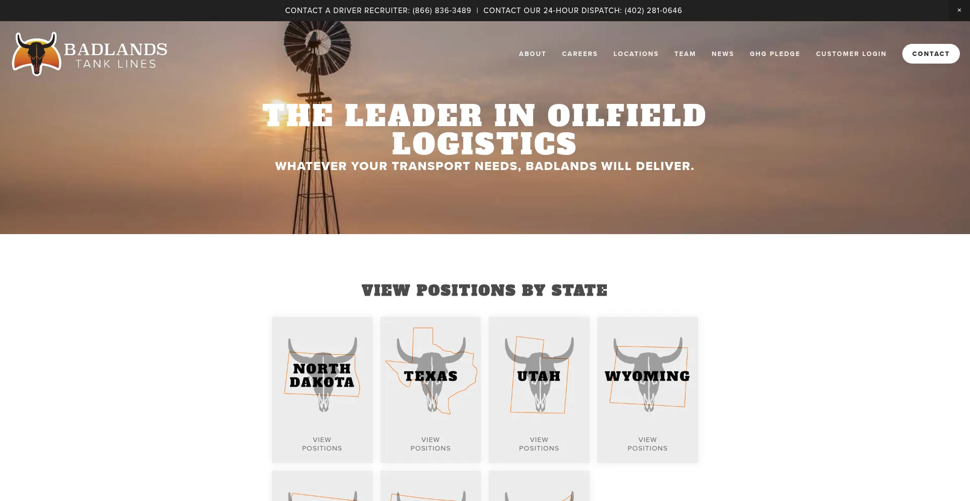 Website screenshot of Badlands.com