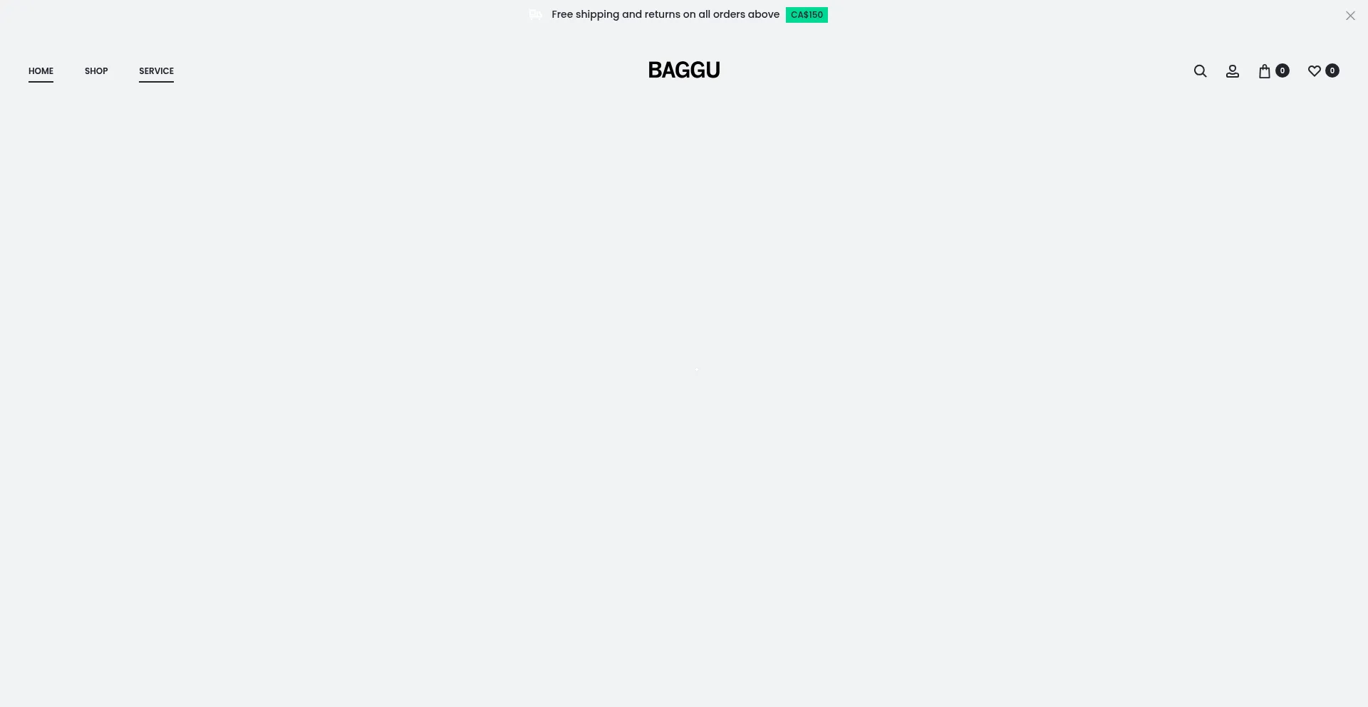 Website screenshot of Baggu-ca.com