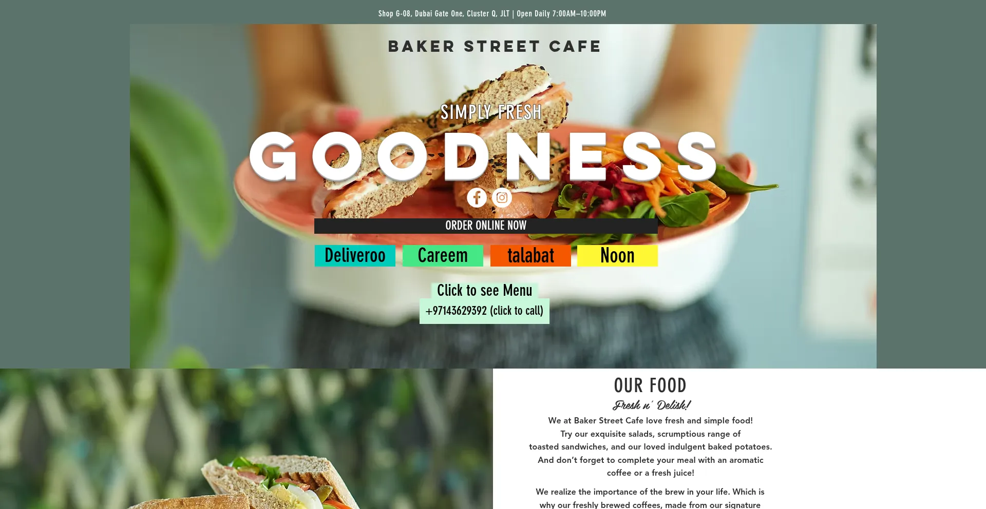 Website screenshot of Bakerstreet.ae