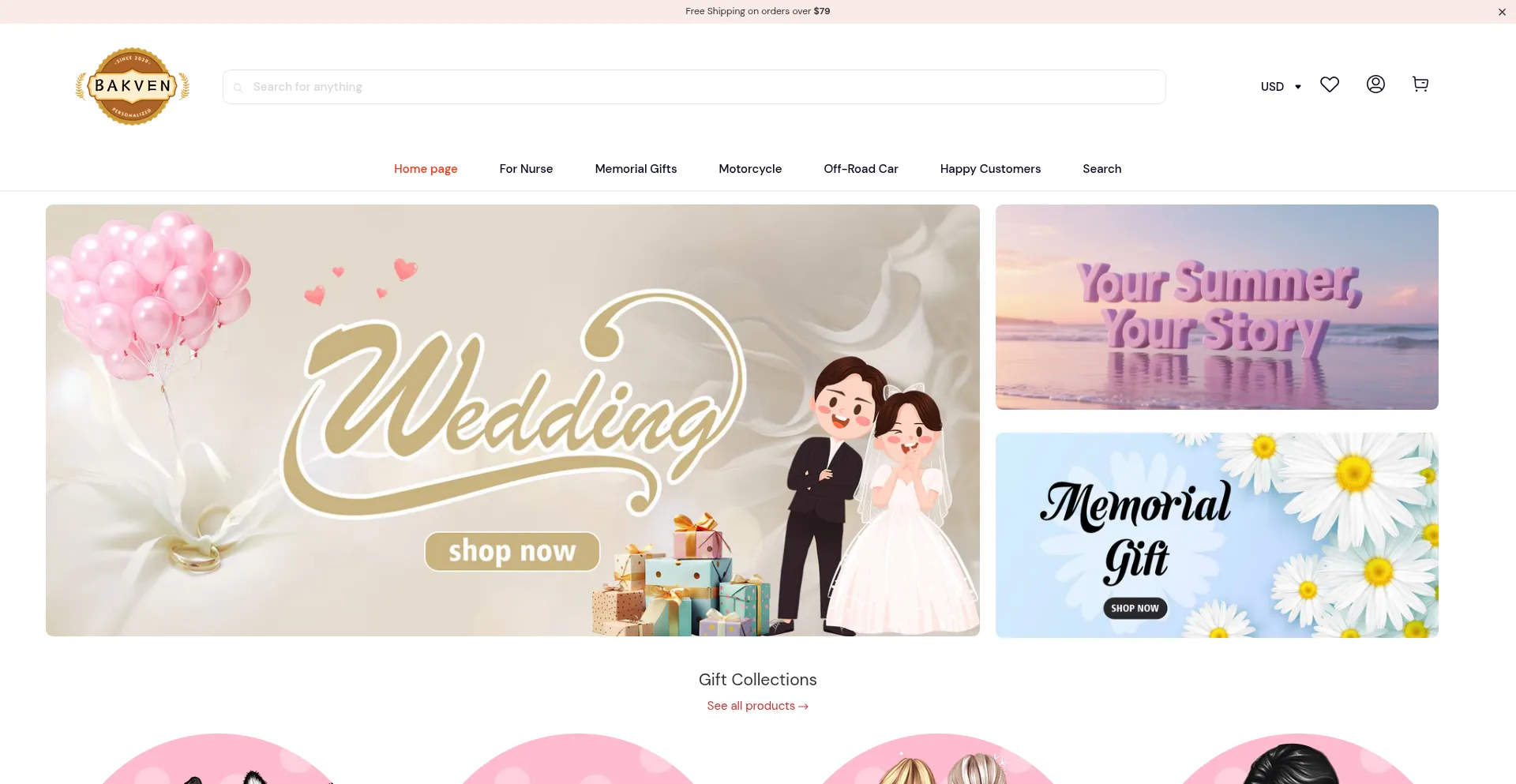 Website screenshot of Bakven.com