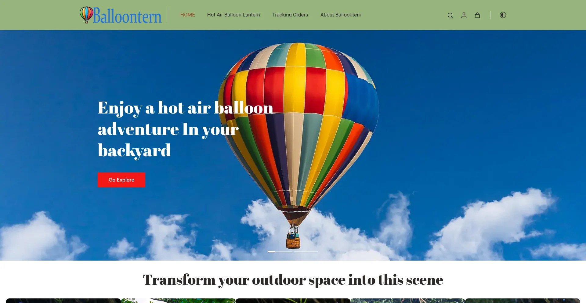 Website screenshot of Balloontern.com