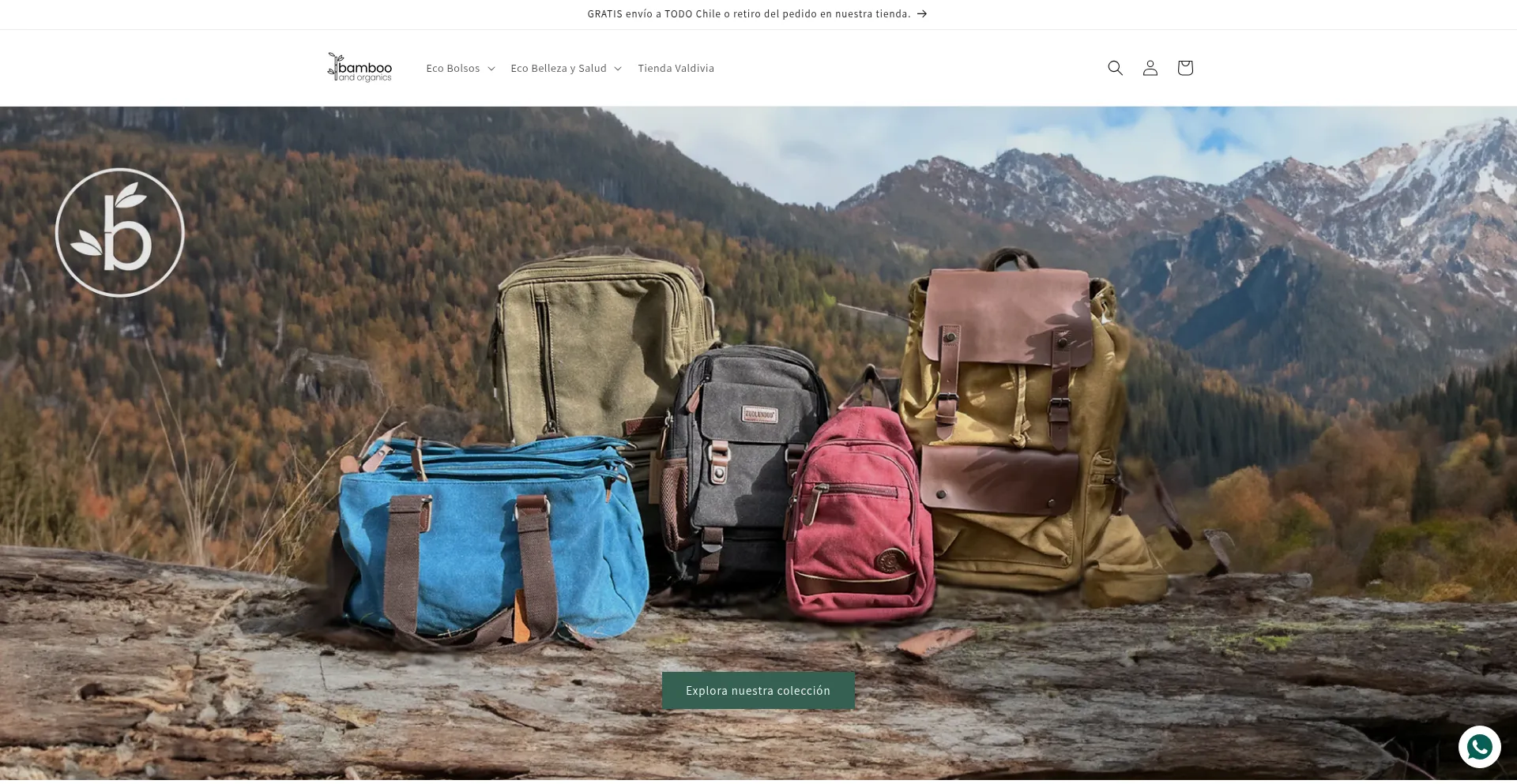 Website screenshot of Bambooandorganics.com