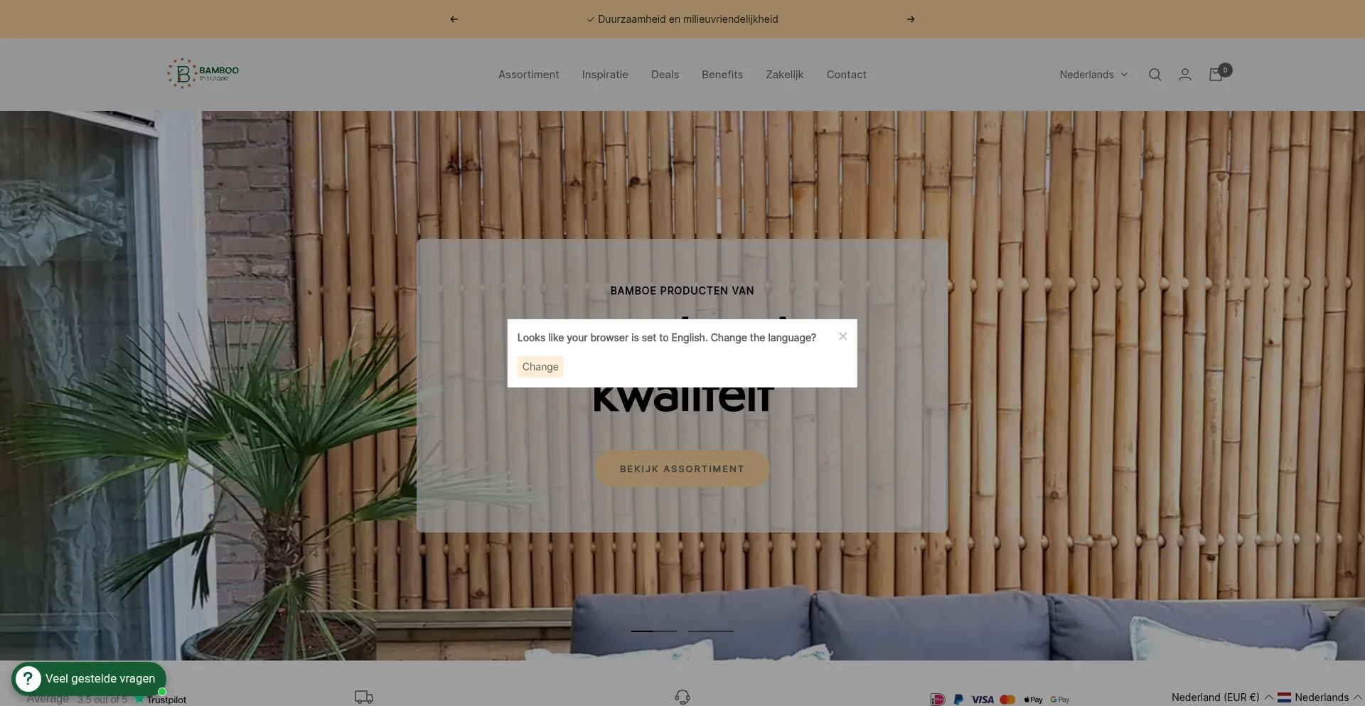 Website screenshot of Bambooimport.com