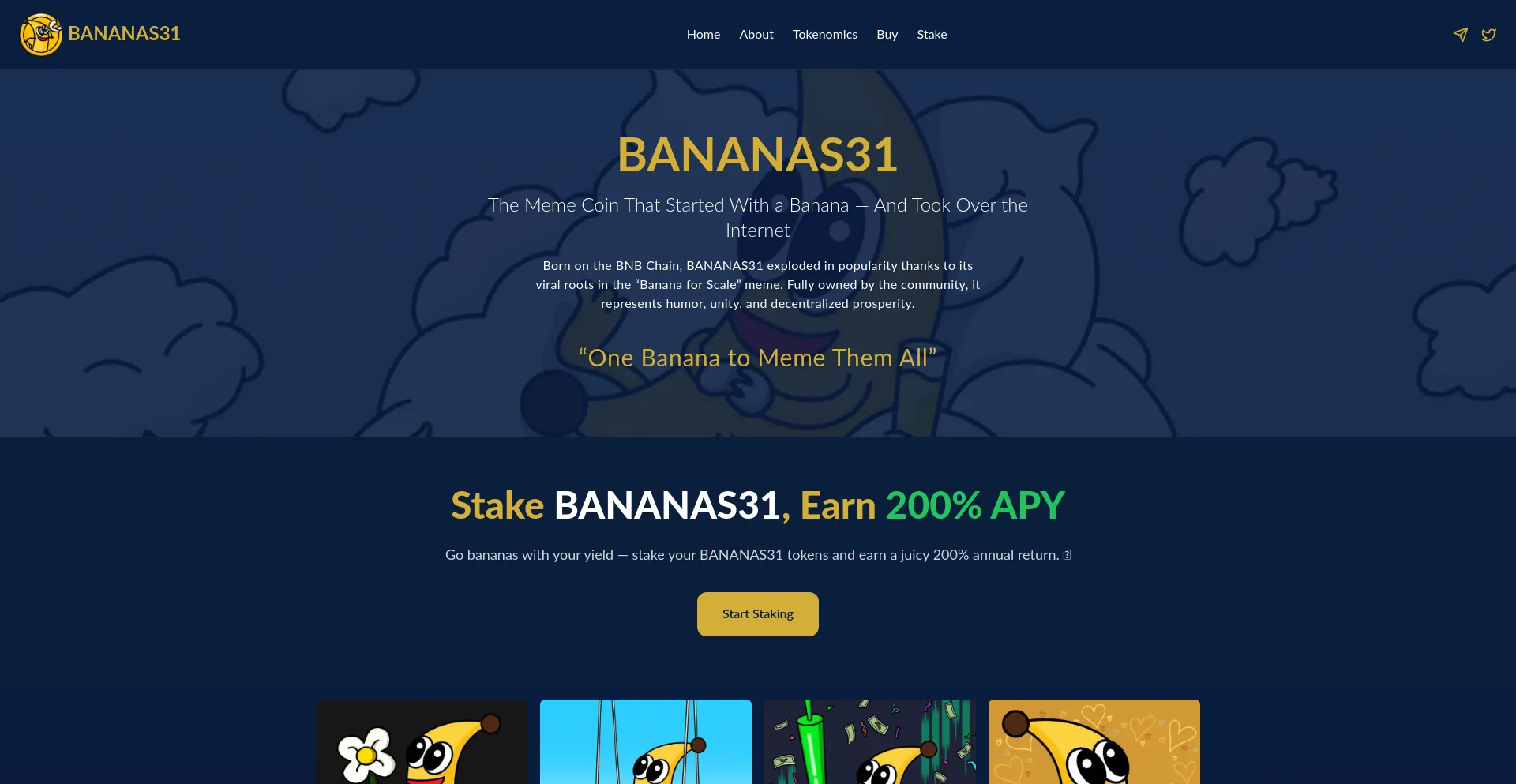 Website screenshot of Bananas31.vip