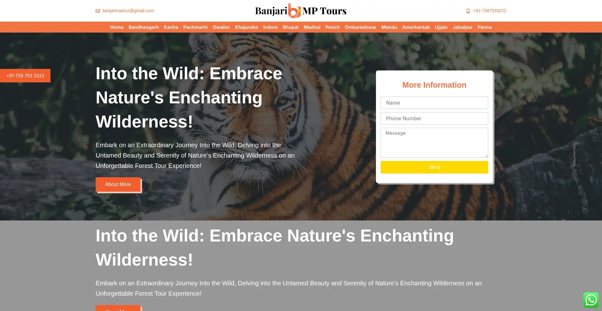 Website screenshot of Banjarimptours.com