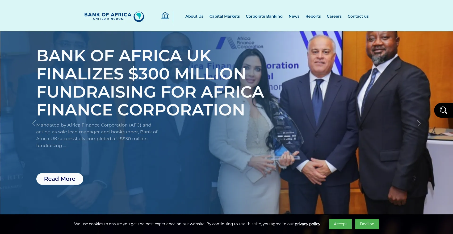 Website screenshot of Bankofafricaunitedkingdom.co.uk